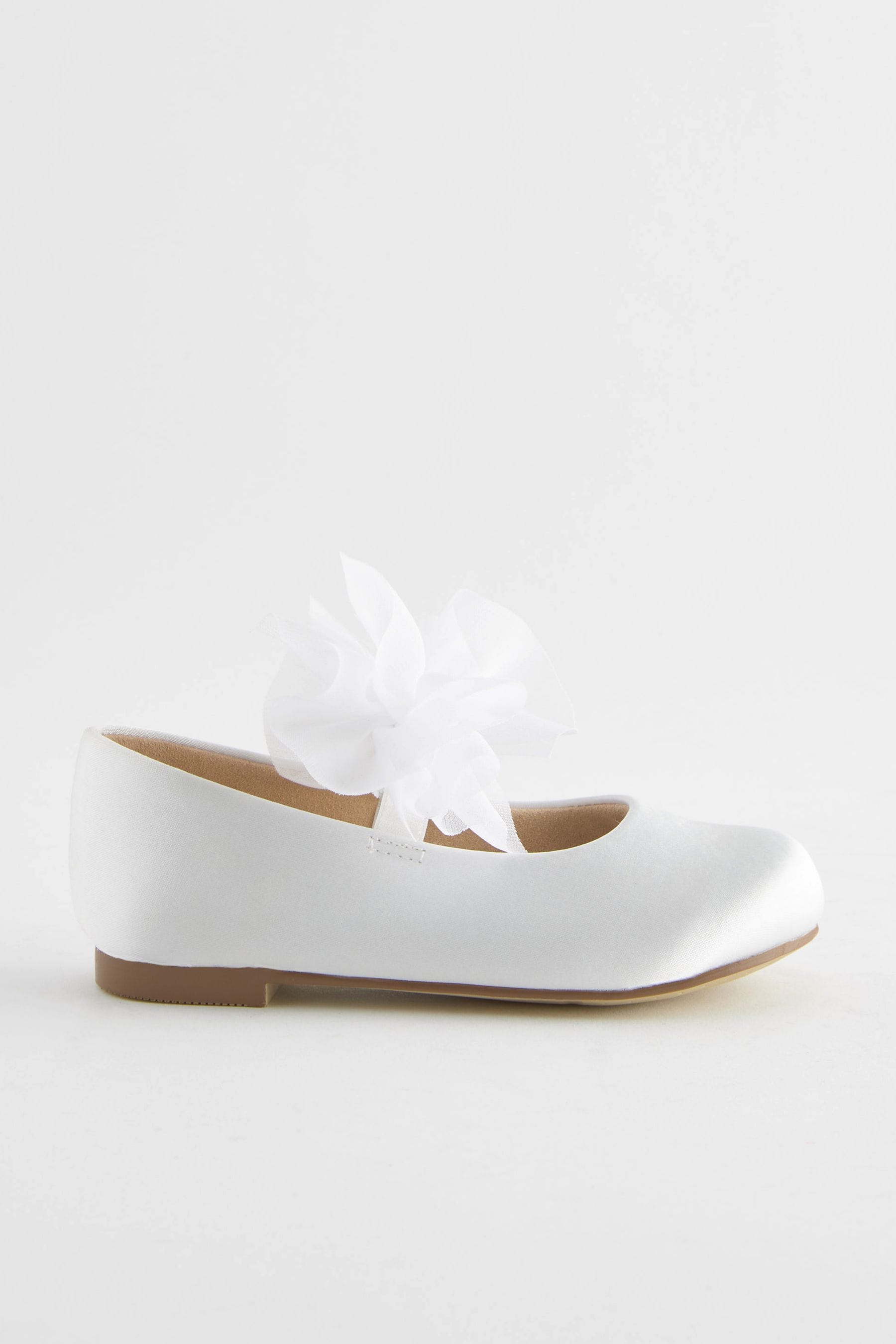 White Standard Fit (F) Mary Jane Bridesmaid Bow Occasion Shoes