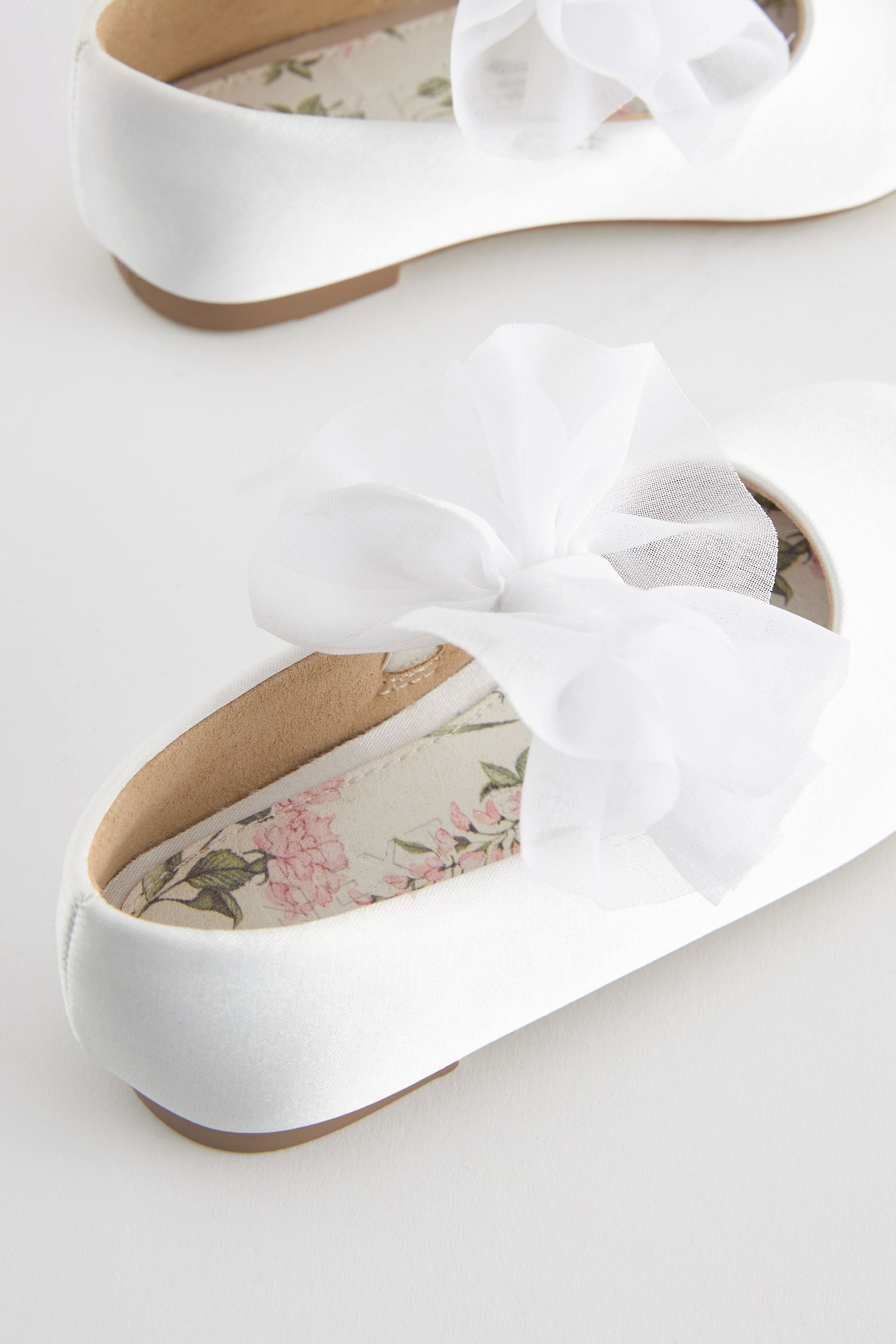 White Standard Fit (F) Mary Jane Bridesmaid Bow Occasion Shoes