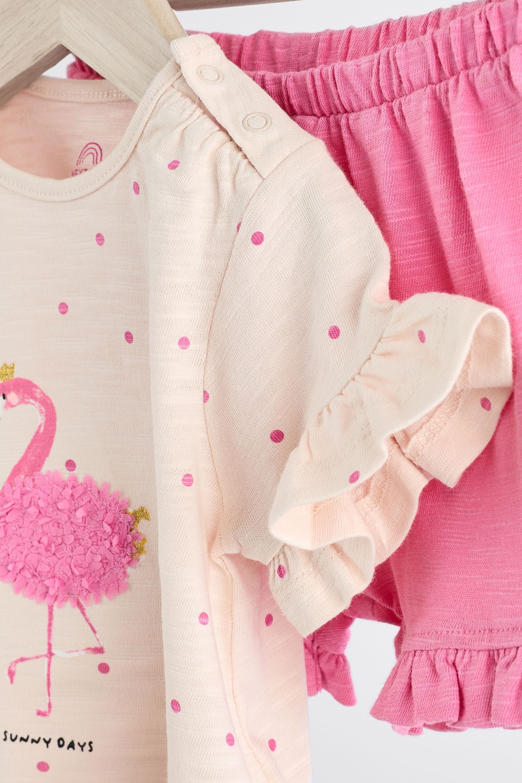 Pink Flamingo Baby Top and Shorts 2 Piece Set