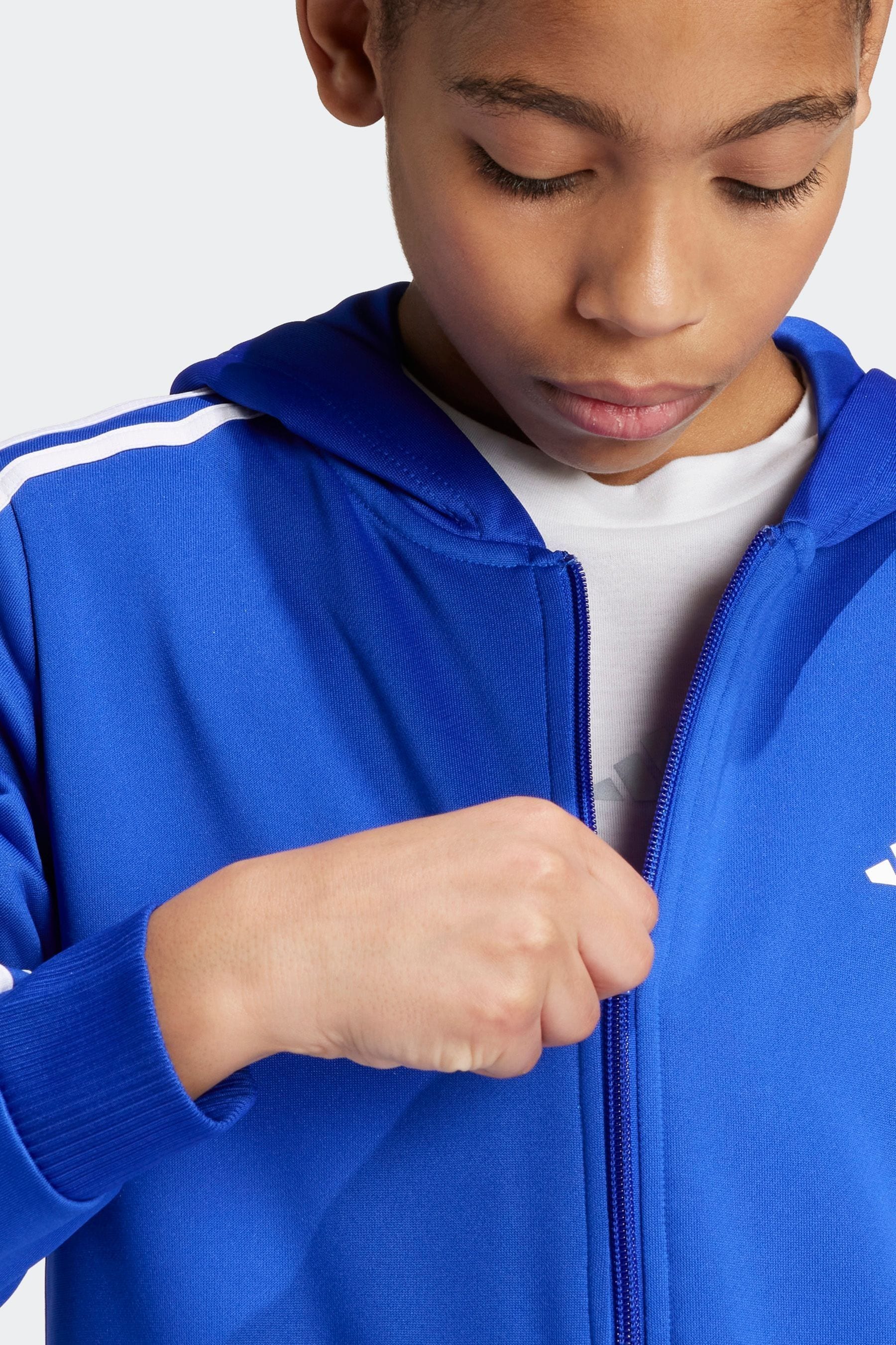 adidas Cornflower Blue Train Essentials AEROREADY 3-Stripes Regular-Fit Full-Zip Jacket