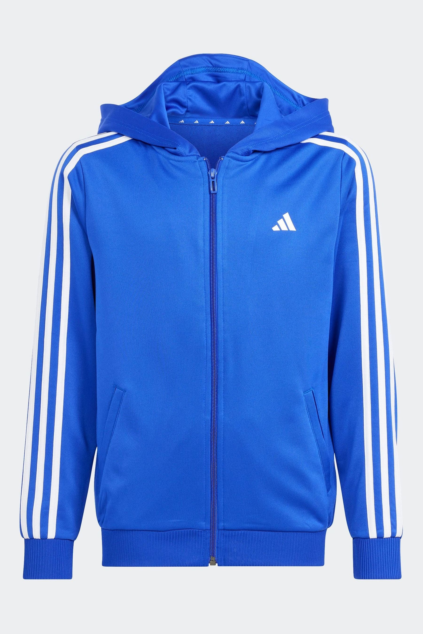 adidas Cornflower Blue Train Essentials AEROREADY 3-Stripes Regular-Fit Full-Zip Jacket