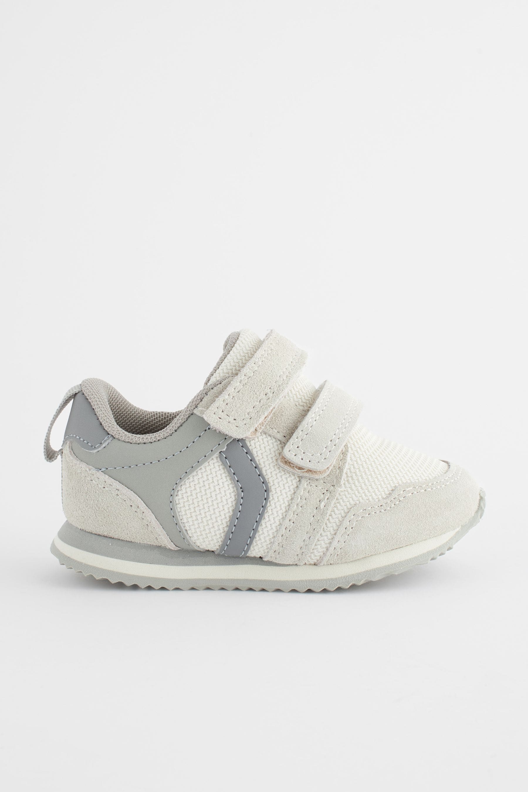 Neutral White Wide Fit (G) Double Strap Trainers