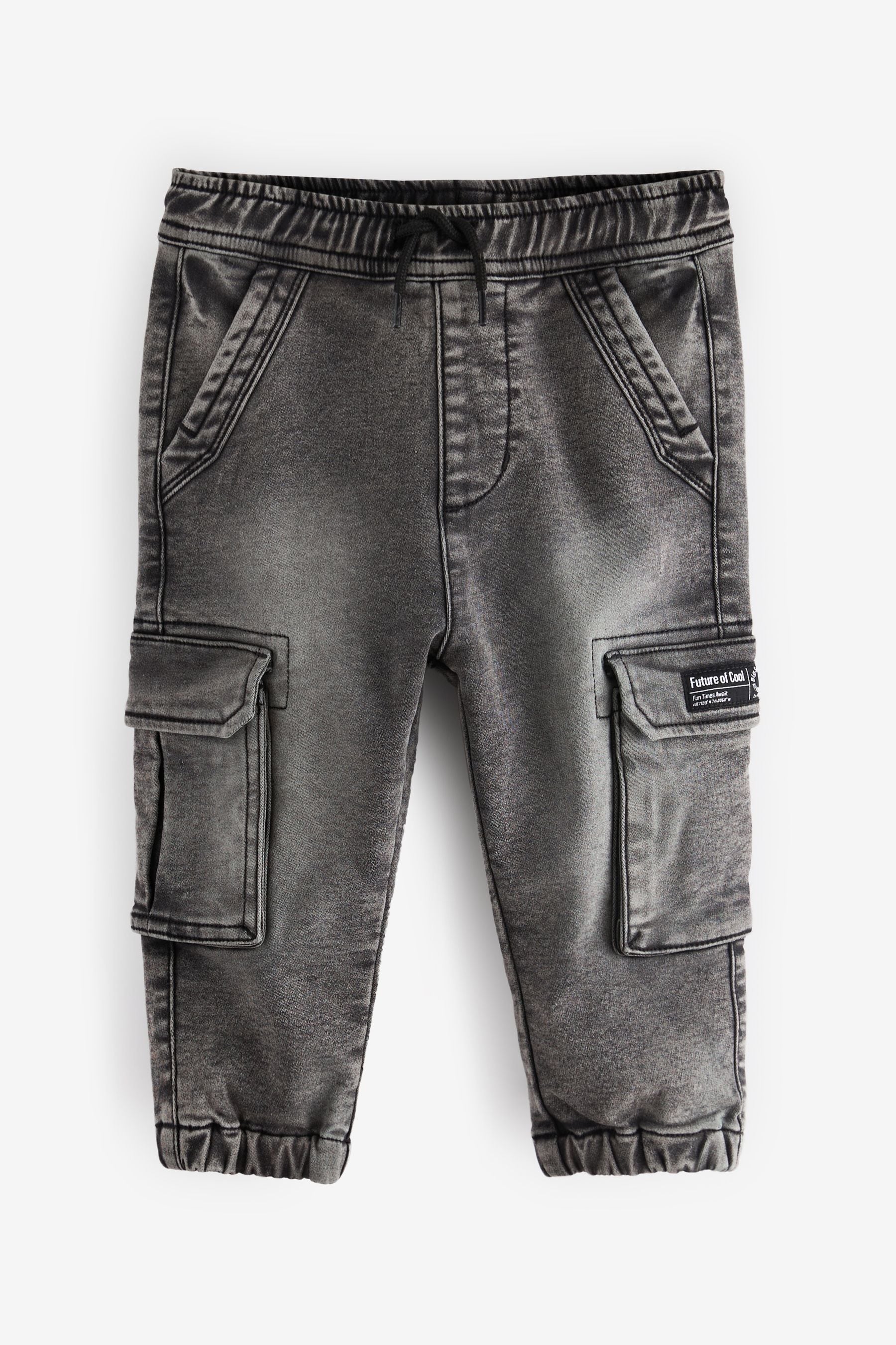 Grey Denim Comfort Cargo Jeans (3mths-7yrs)