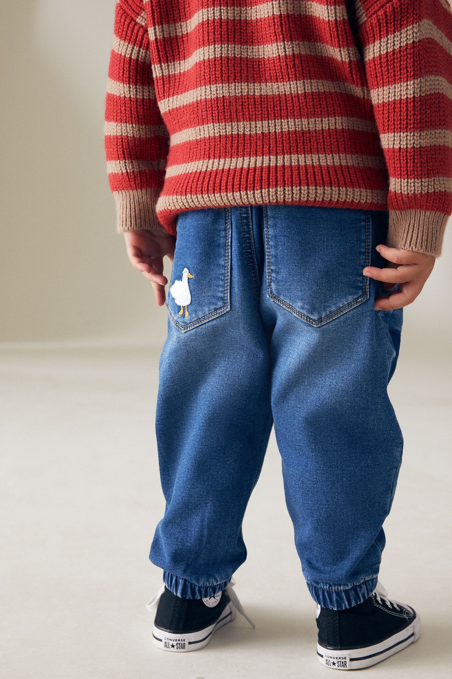 Mid Blue Farmyard Pull-On Cuffed Jeans (3mths-7yrs)