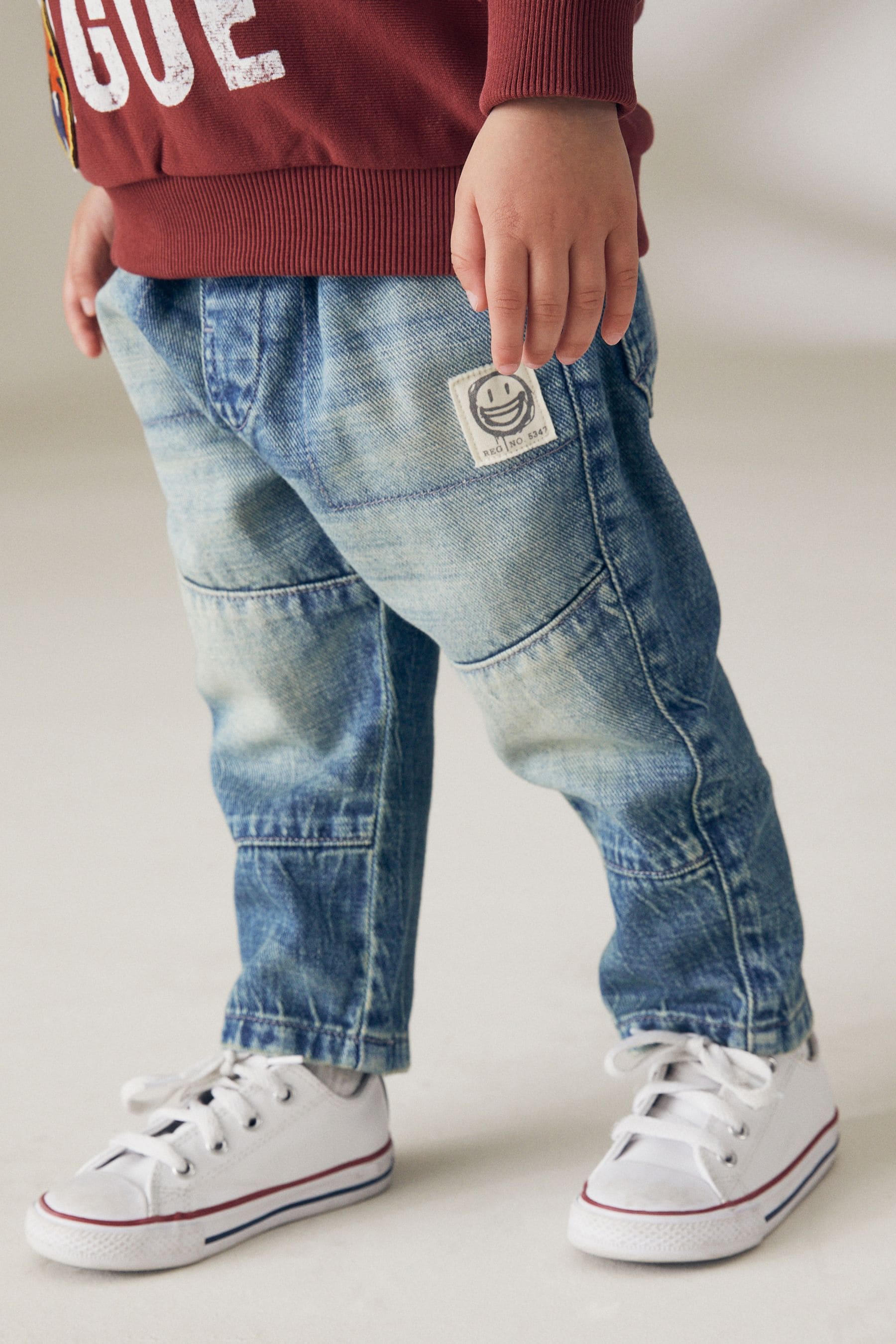 Mid Blue Tint Panelled Jeans (3mths-7yrs)