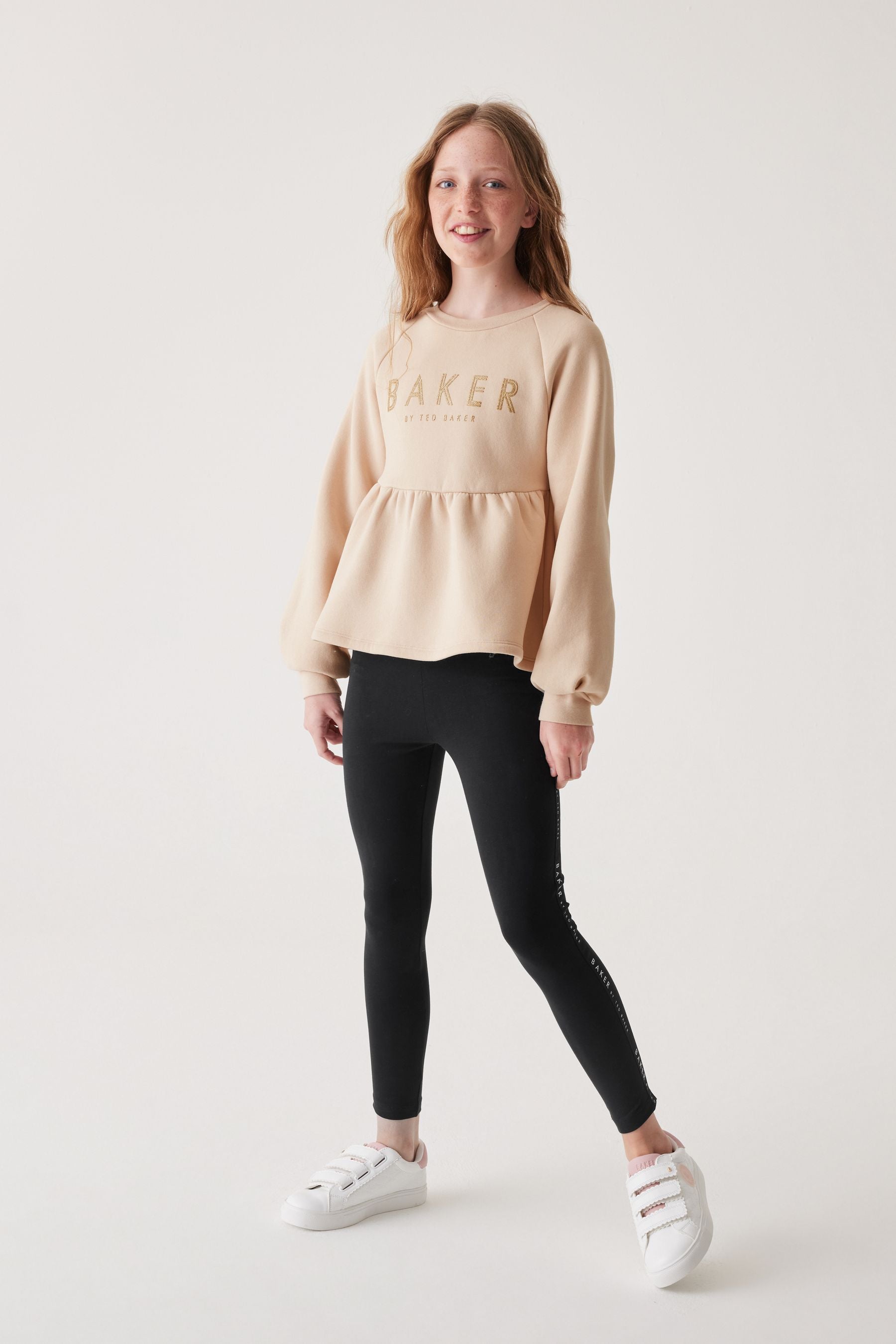 Baker by Ted Baker Peplum 100% Cotton Sweater And Legging Set