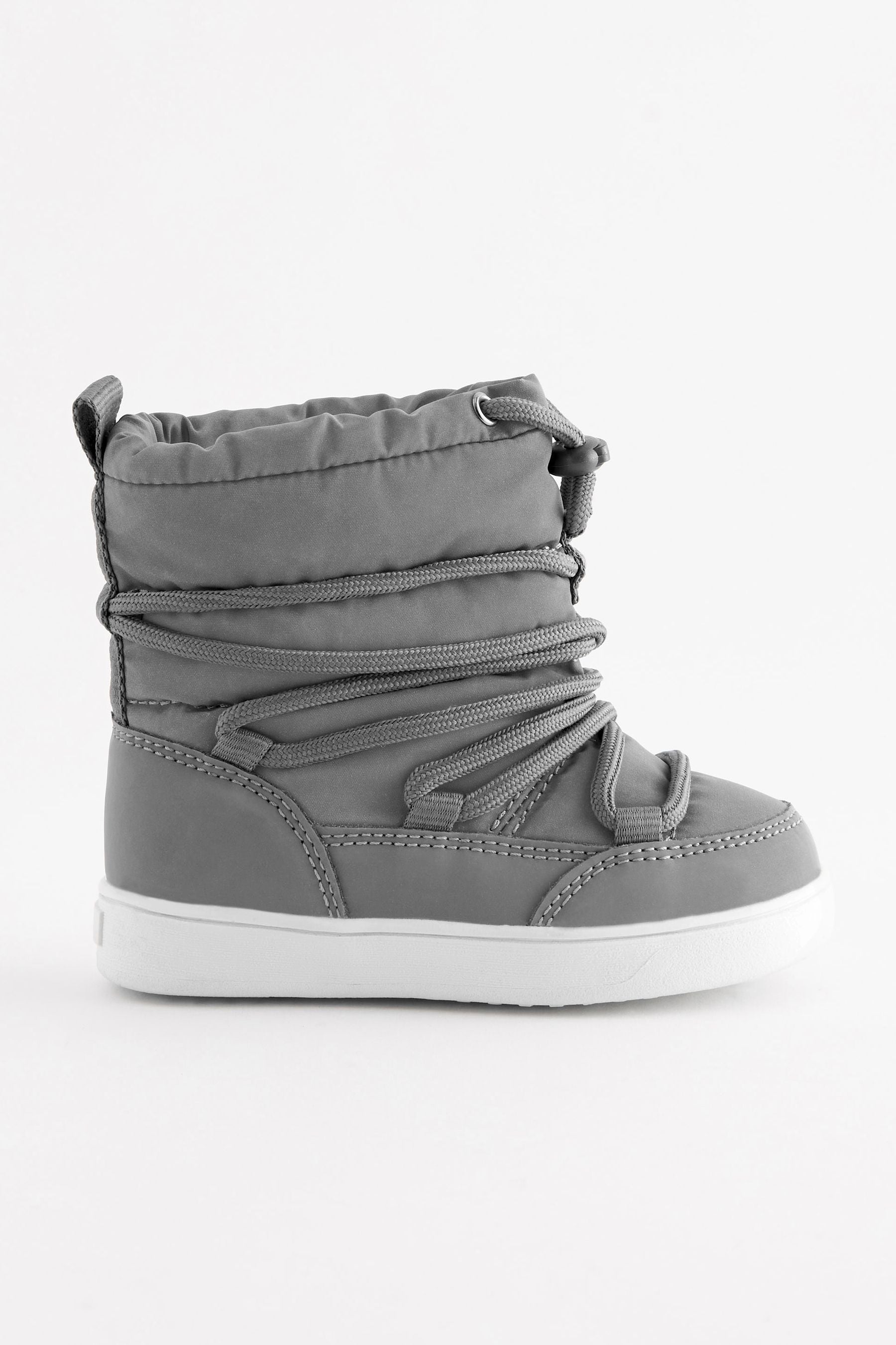 Metallic Silver Reflective Thermal Thinsulate™ Lined Quilted Water Resistant Boots