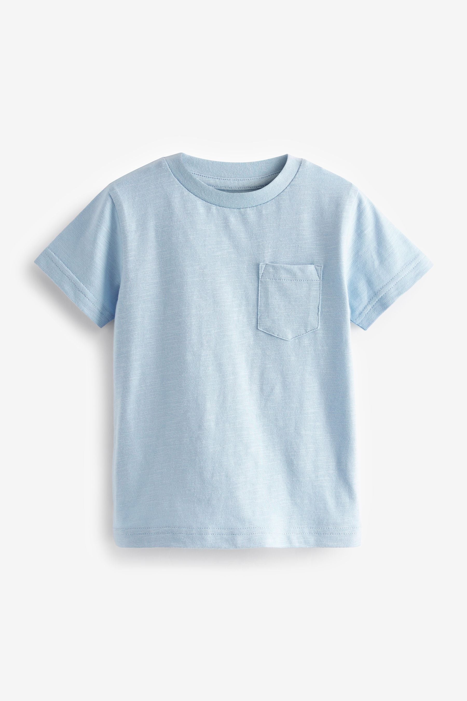 Mid Blue 100% Cotton Short Sleeve Plain T-Shirt (3mths-7yrs)