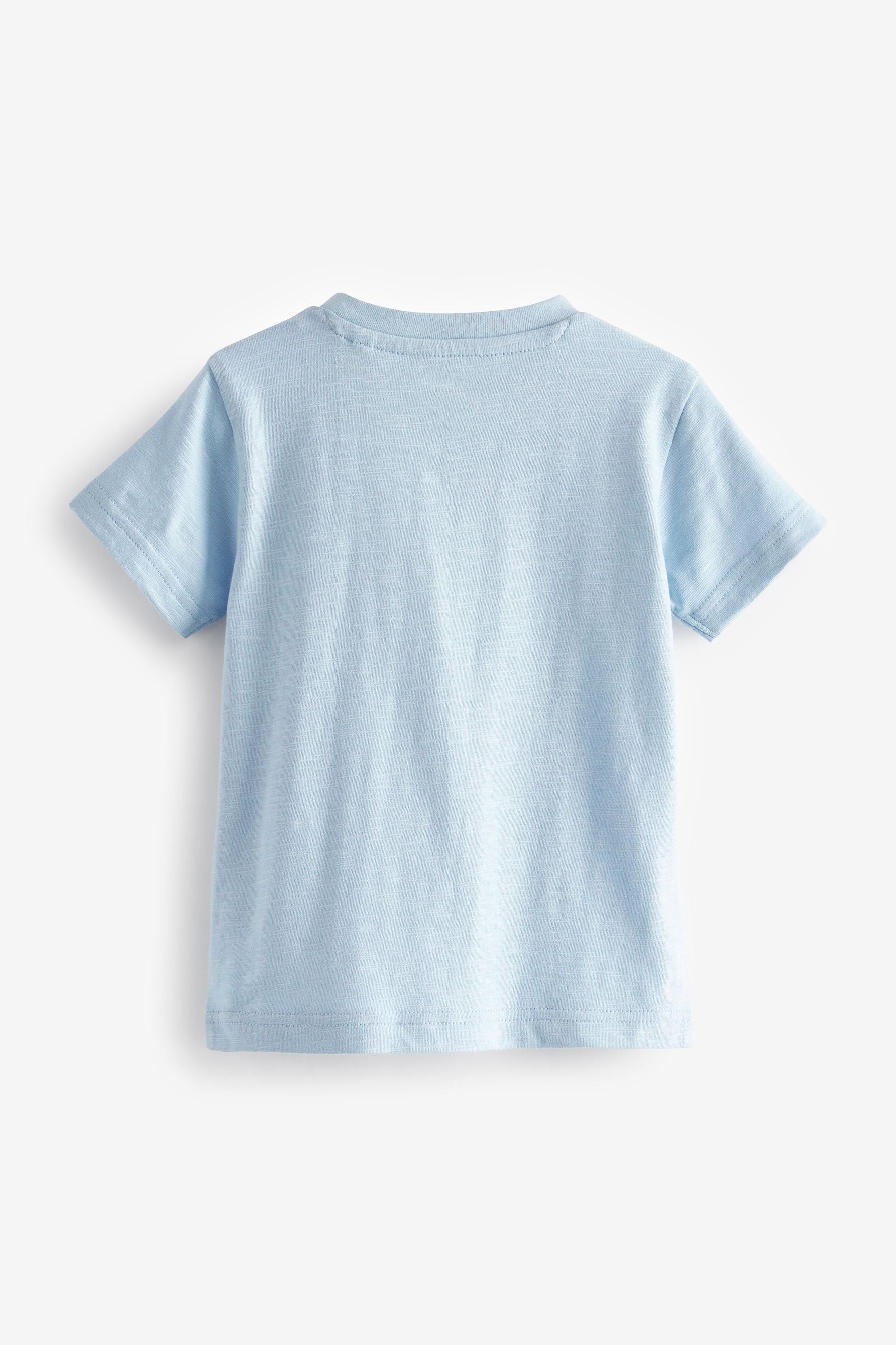 Mid Blue 100% Cotton Short Sleeve Plain T-Shirt (3mths-7yrs)