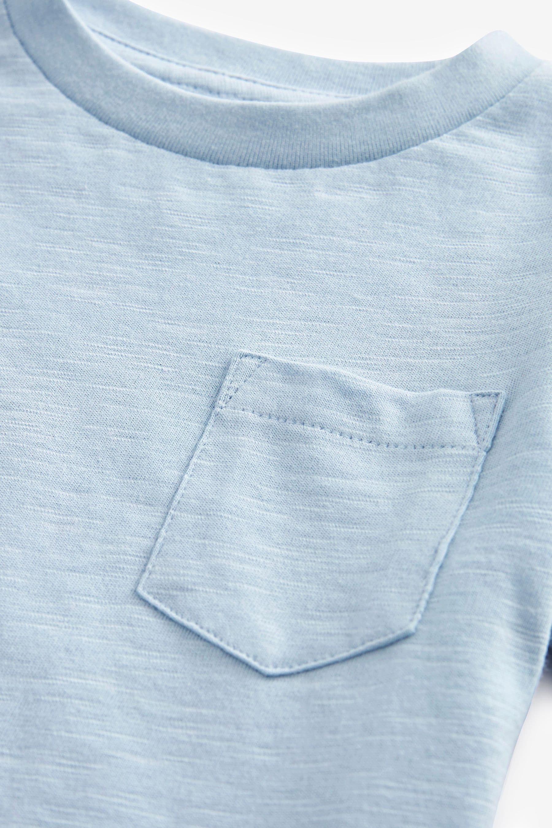 Mid Blue 100% Cotton Short Sleeve Plain T-Shirt (3mths-7yrs)