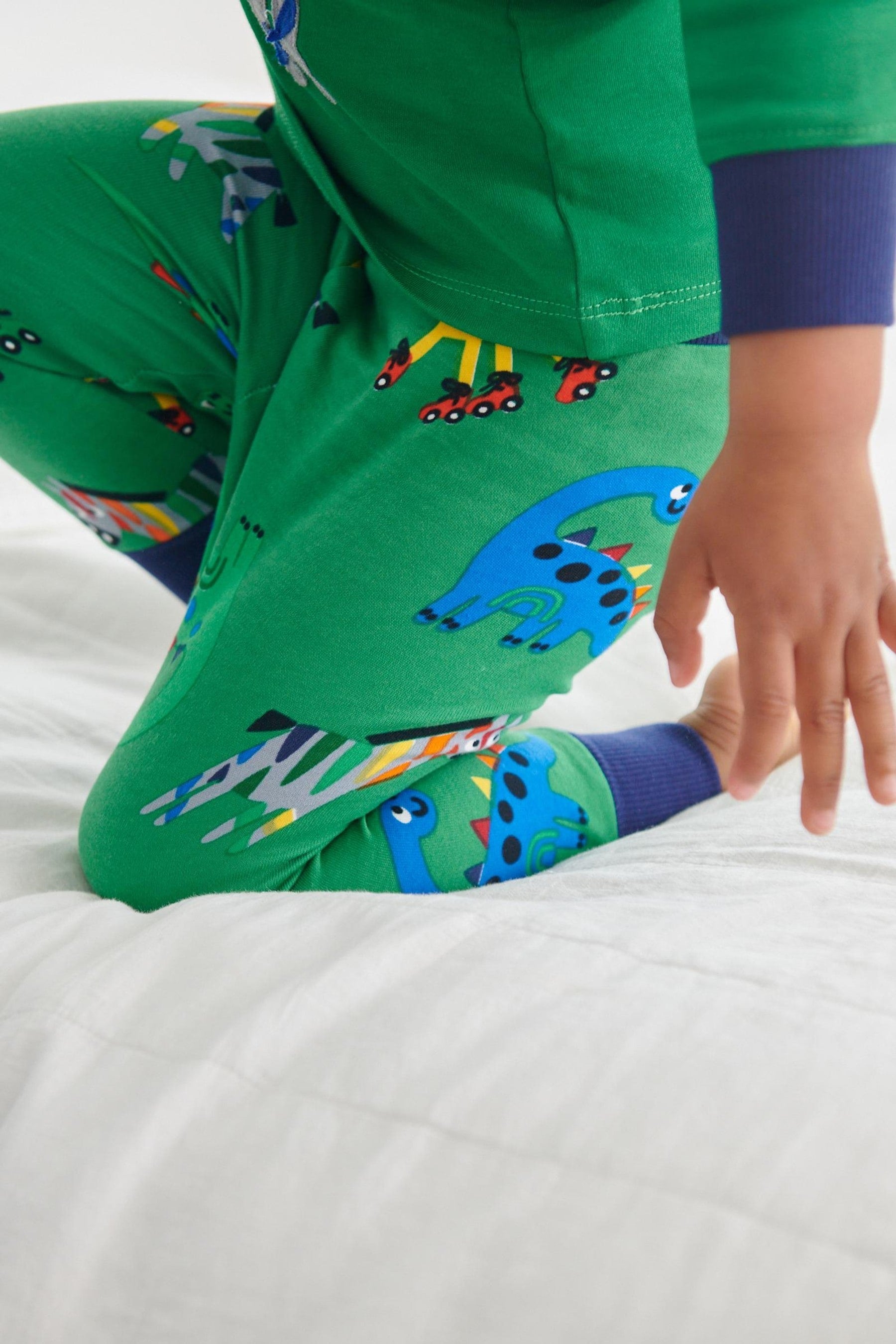 Blue/Green/Yellow Animals Snuggle Pyjamas 3 Pack (9mths-12yrs)-<span style="color: #ff2a00;">Fawry</span>