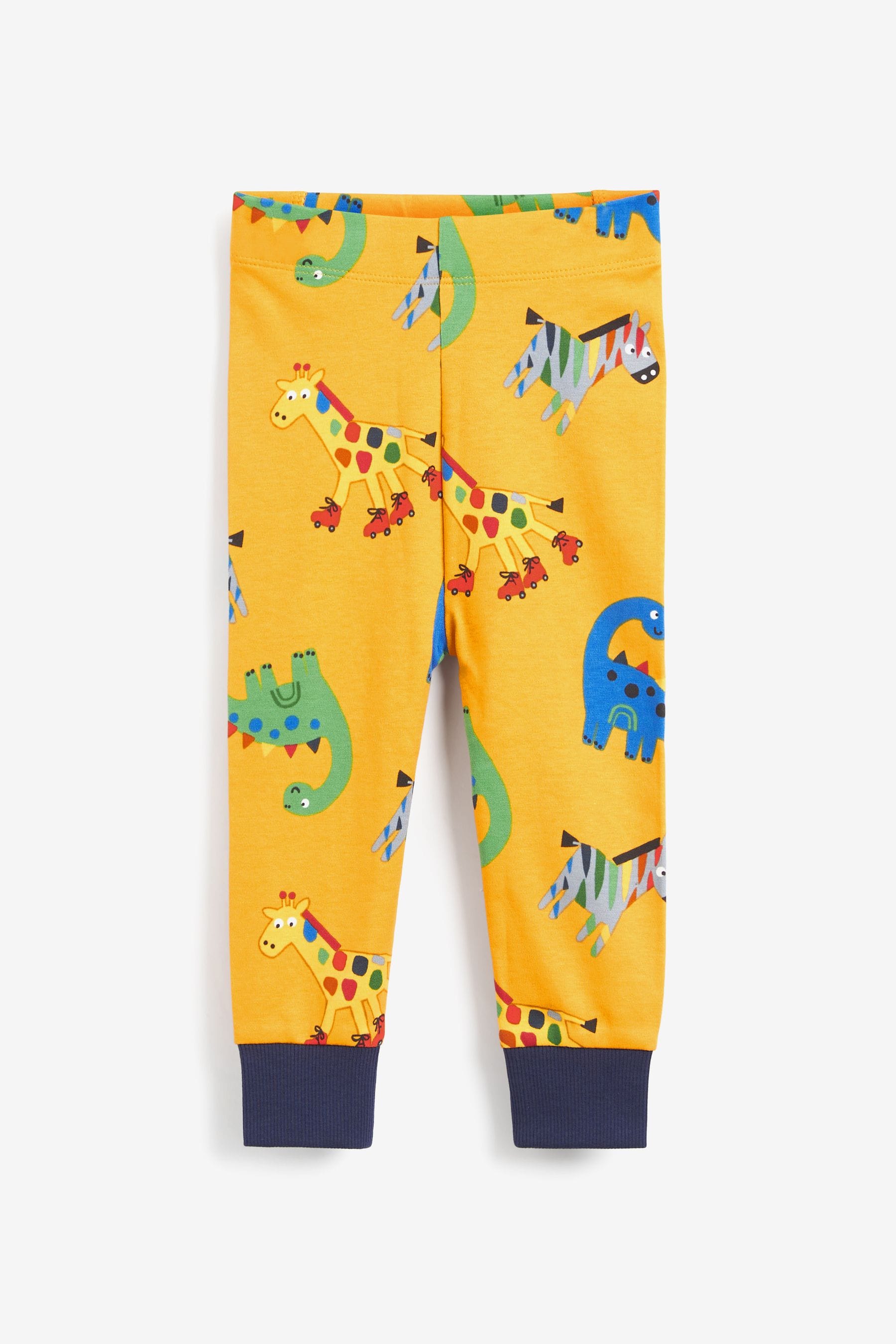 Blue/Green/Yellow Animals Snuggle Pyjamas 3 Pack (9mths-12yrs)-<span style="color: #ff2a00;">Fawry</span>