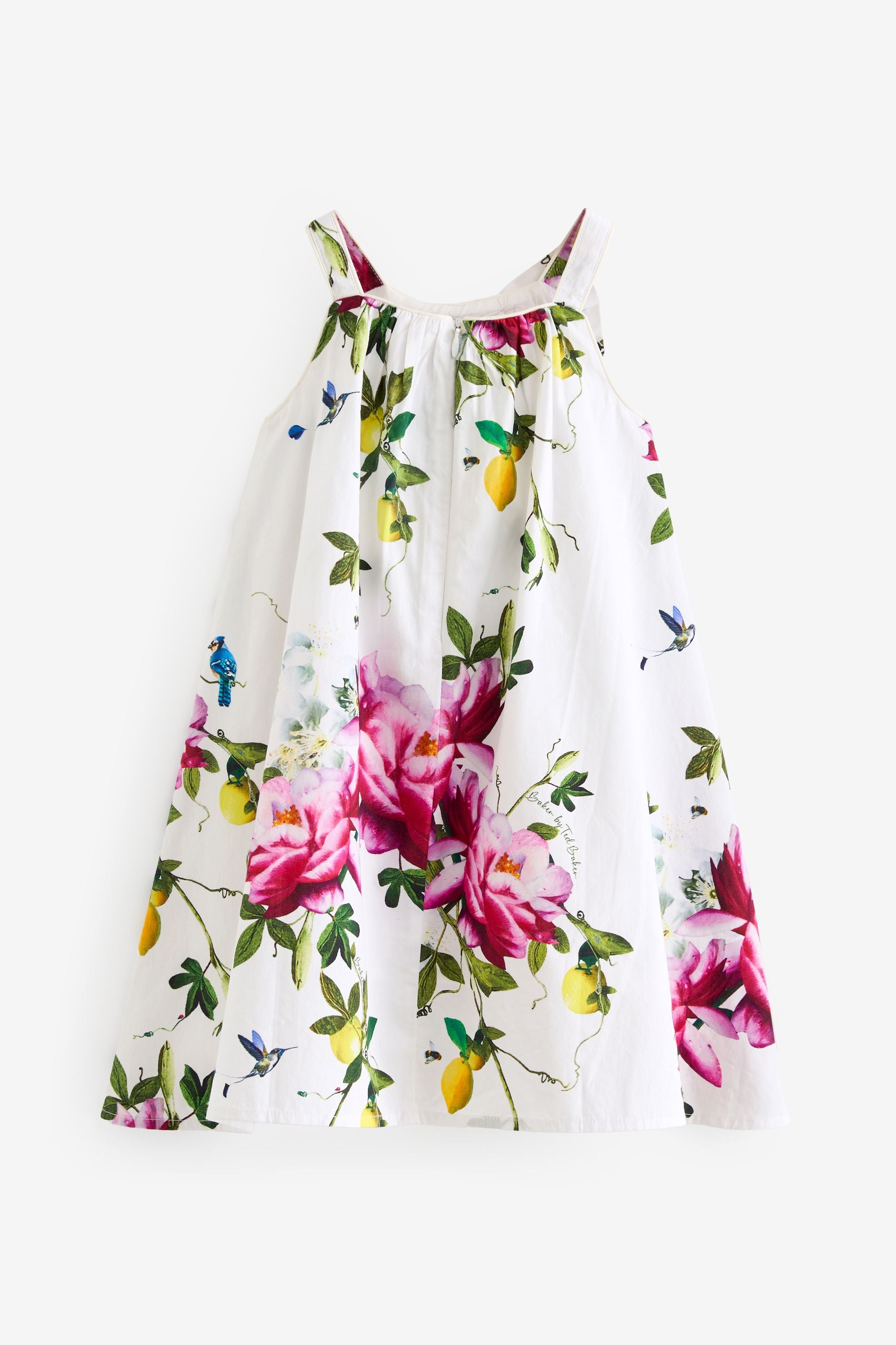 White Baker by Ted Baker Floral Bow Woven White Dress