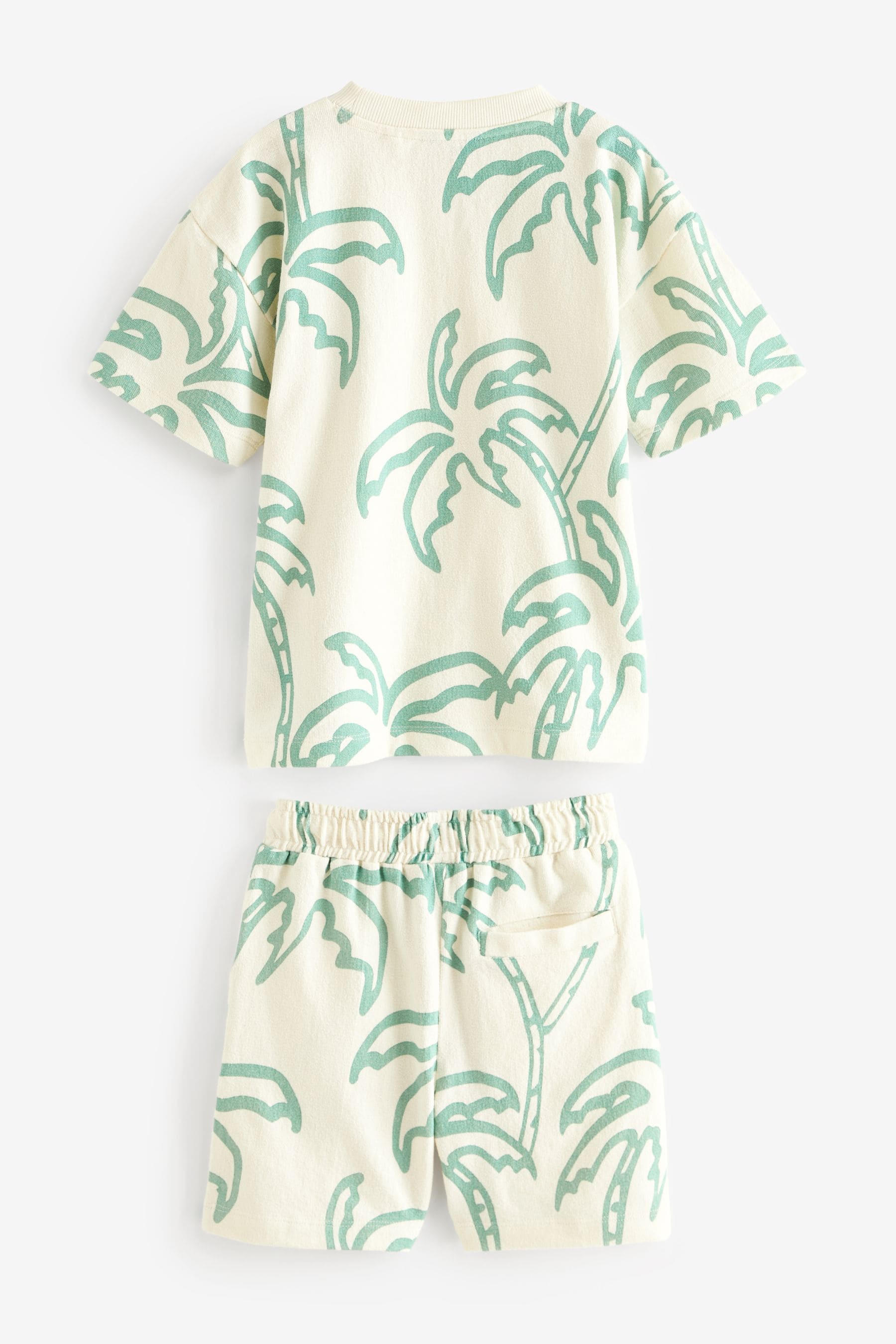 Ecru Palm Graphic Top and Shorts Set (3-16yrs)