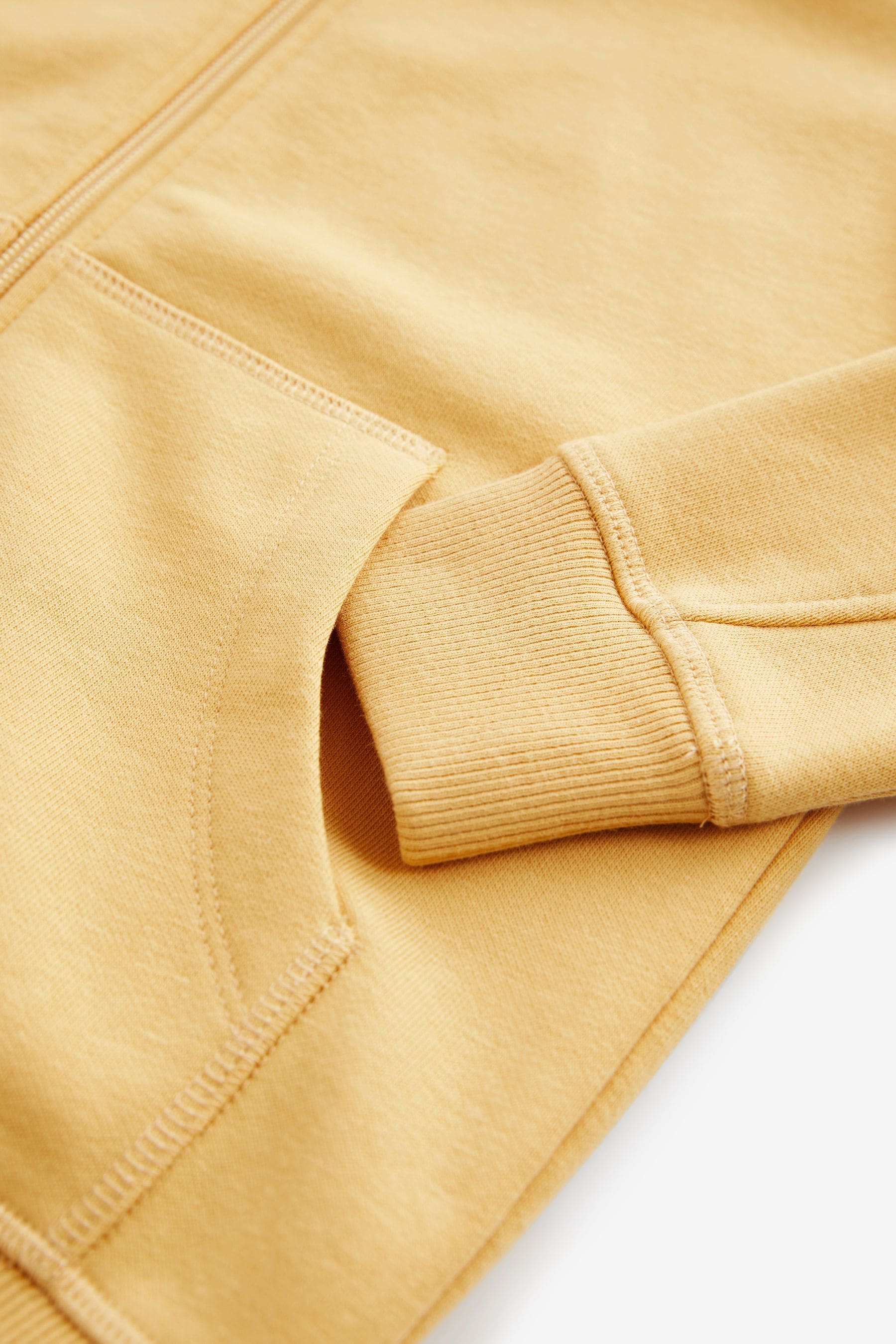 Yellow Plain Zip Through Hoodie (3-16yrs)