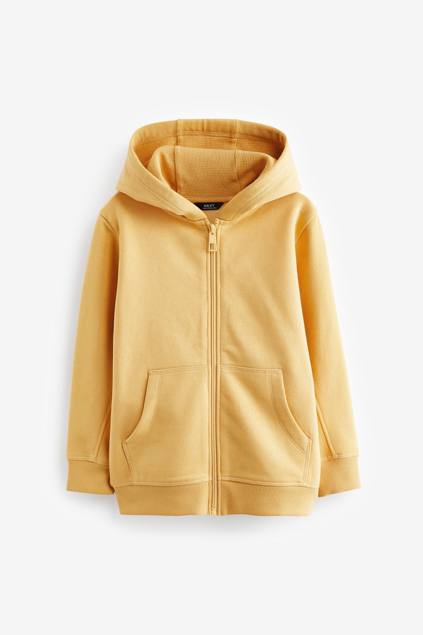 Yellow Plain Zip Through Hoodie (3-16yrs)