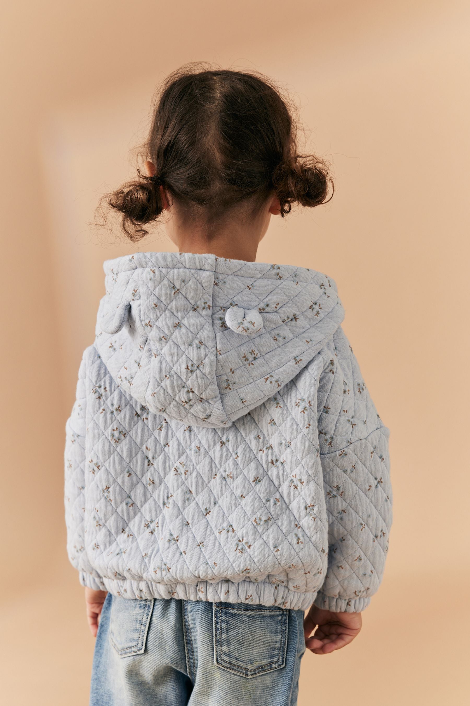 Blue Quilted Zip Through Hoodie (3mths-7yrs)