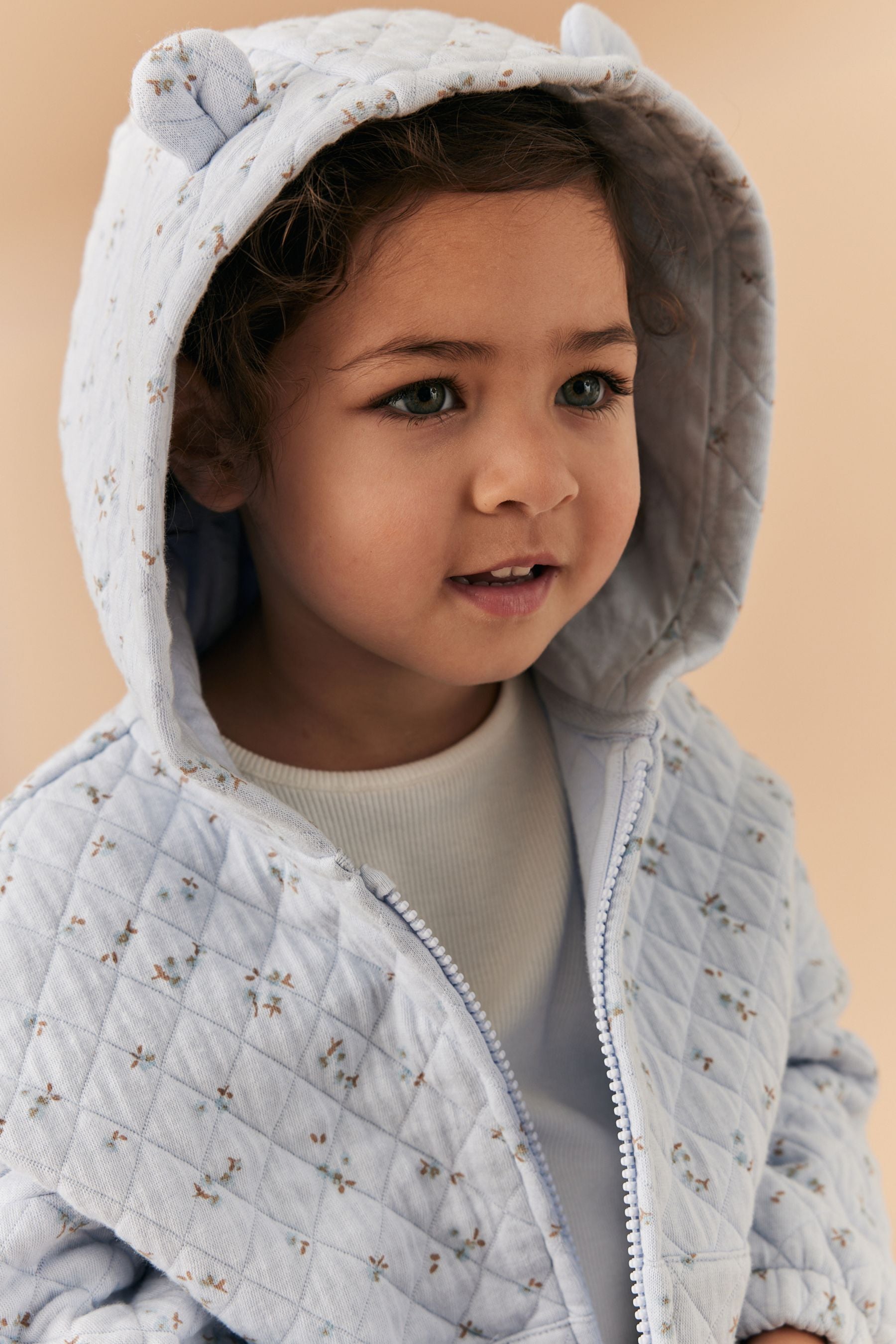 Blue Quilted Zip Through Hoodie (3mths-7yrs)