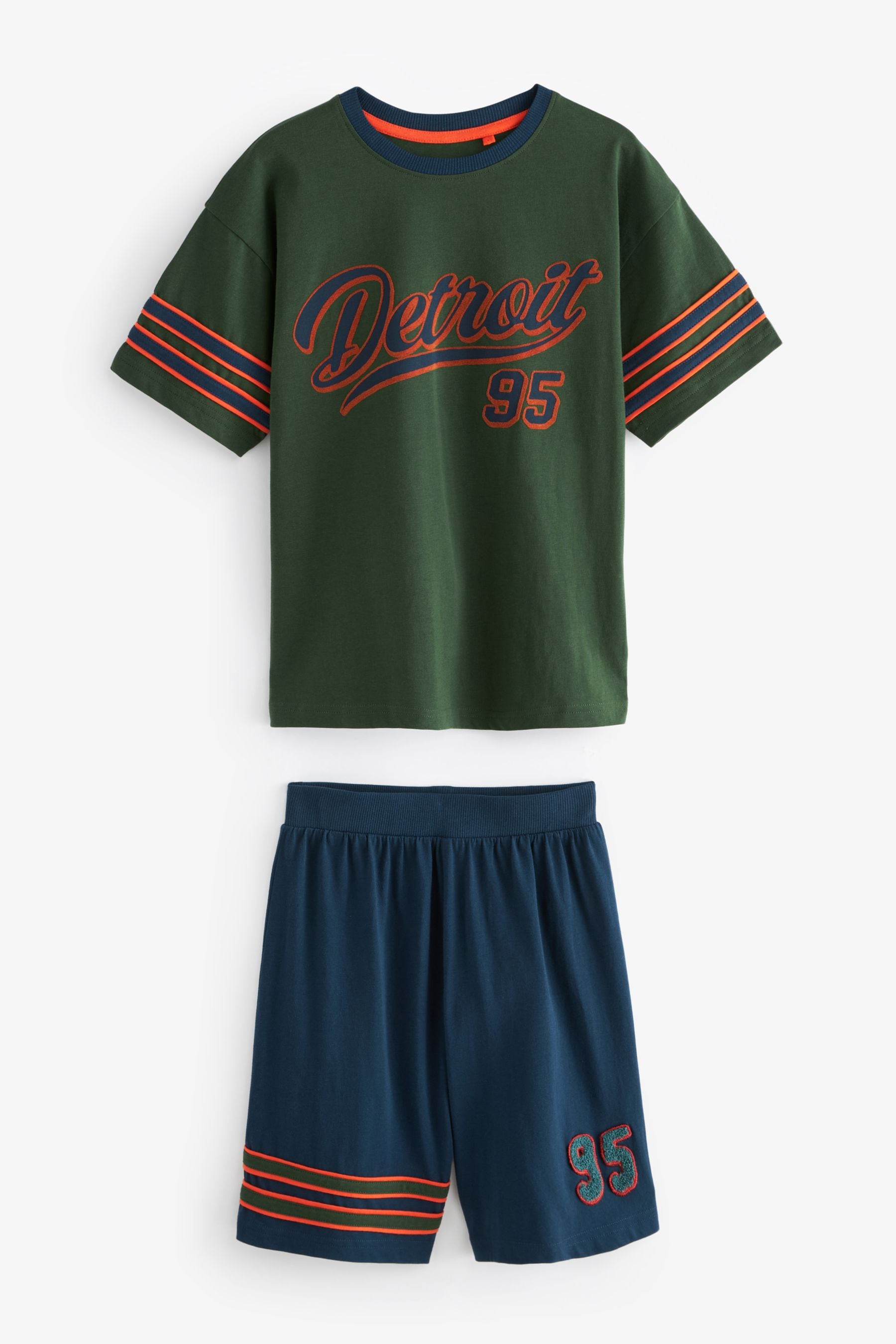 Red/Green Varsity Short Pyjamas 2 Pack (3-16yrs)