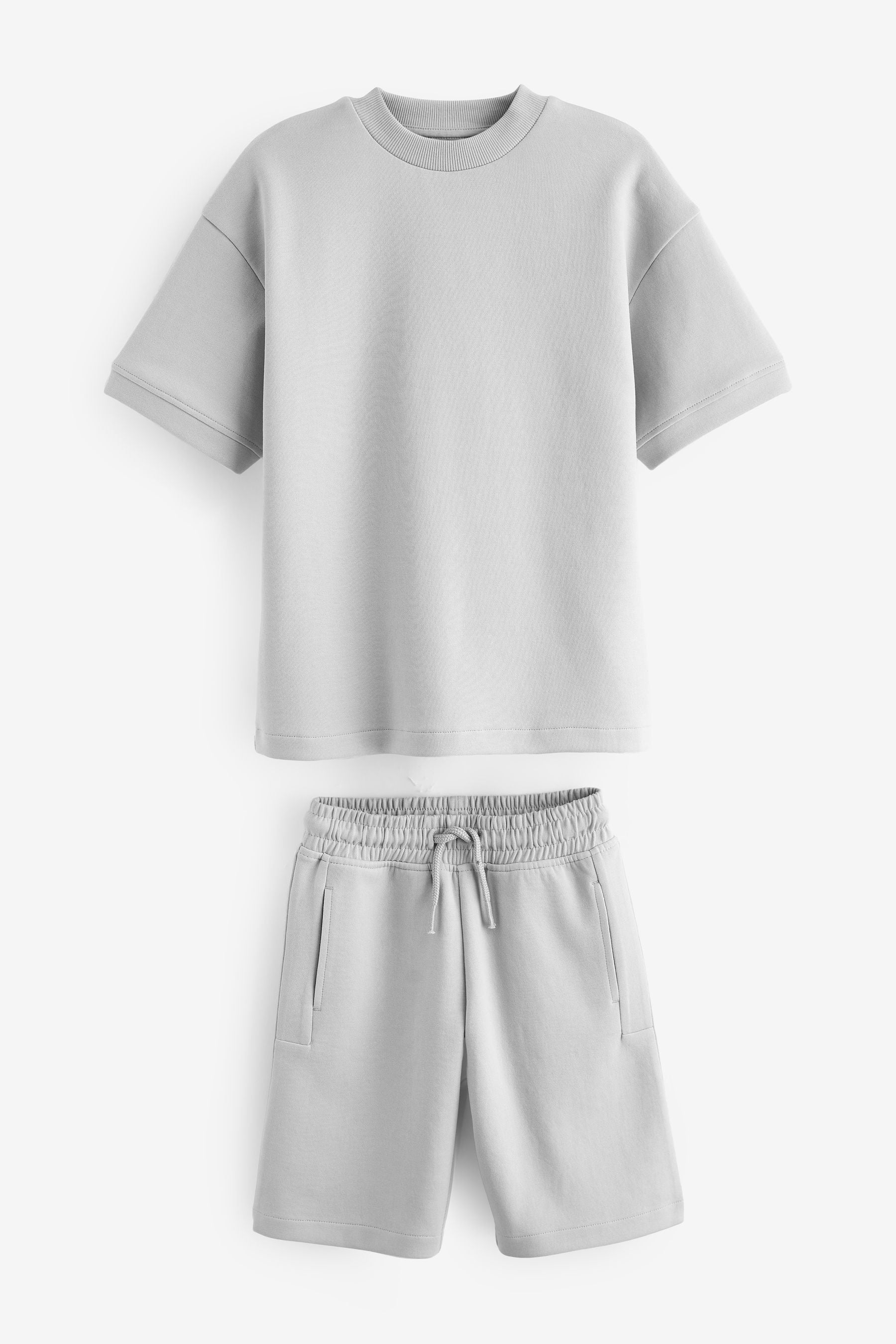 Grey Relax Fit Heavyweight T-Shirt and Shorts Set (3-16yrs)