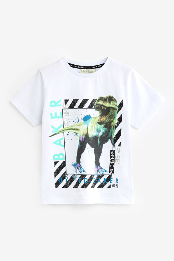 Baker by Ted Baker Dinosaur White T-Shirt