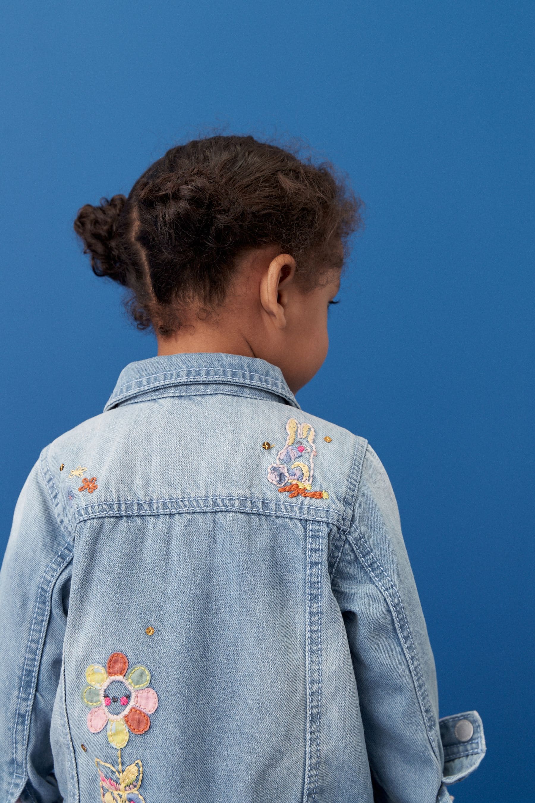 Mid Blue 100% Cotton Denim Embroidered Unicorn Jacket (3mths-7yrs)