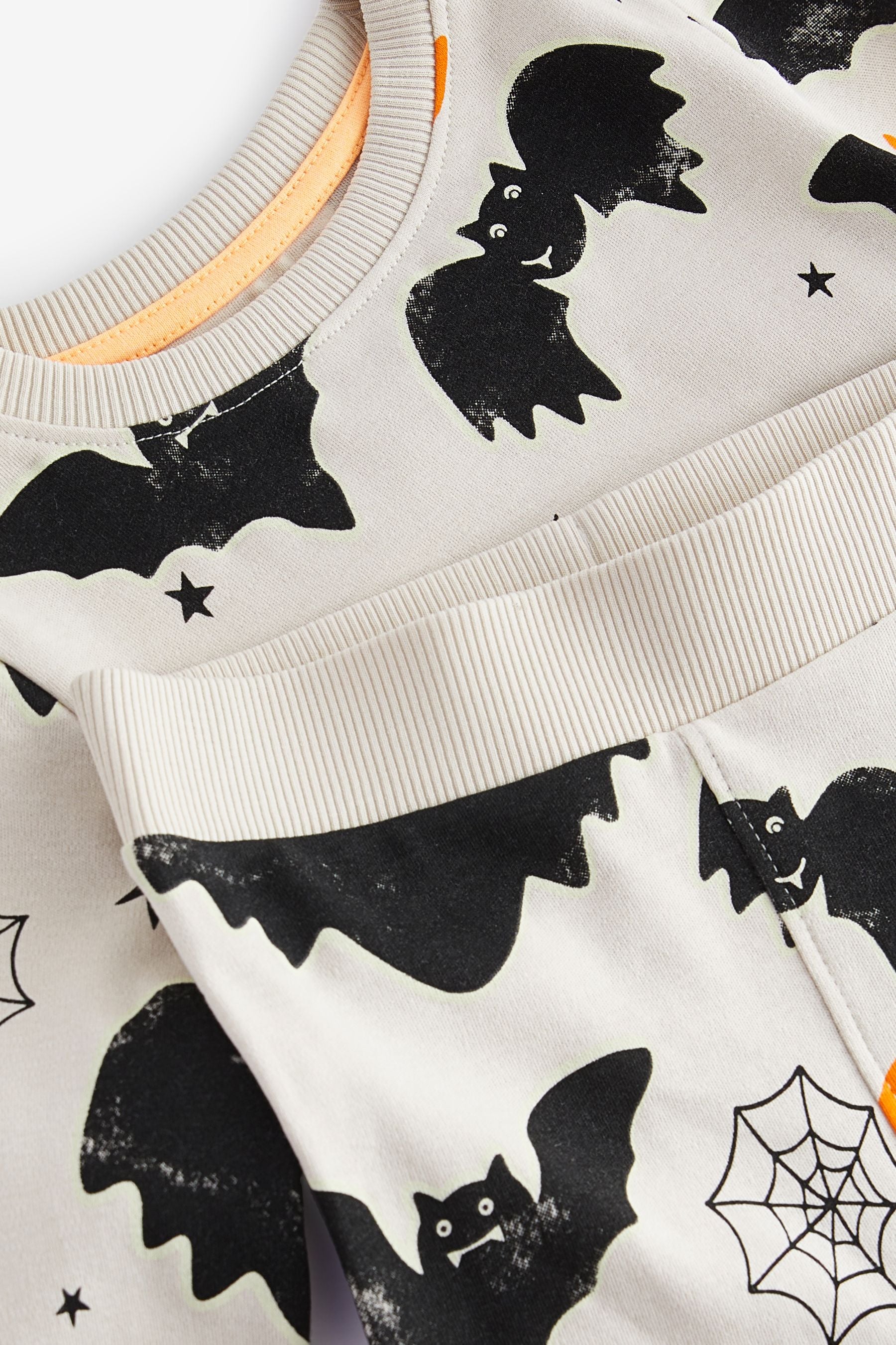 Bat Print Glow in the Dark Snuggle 100% Cotton Halloween Pyjamas Set (9mths-10yrs)