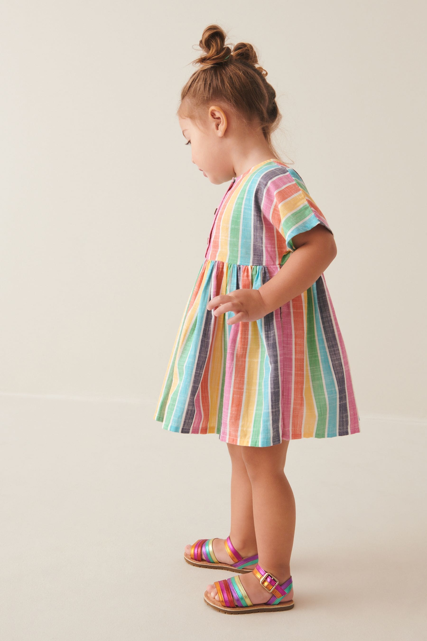 Rainbow Stripe Relaxed Cotton Dress (3mths-8yrs)