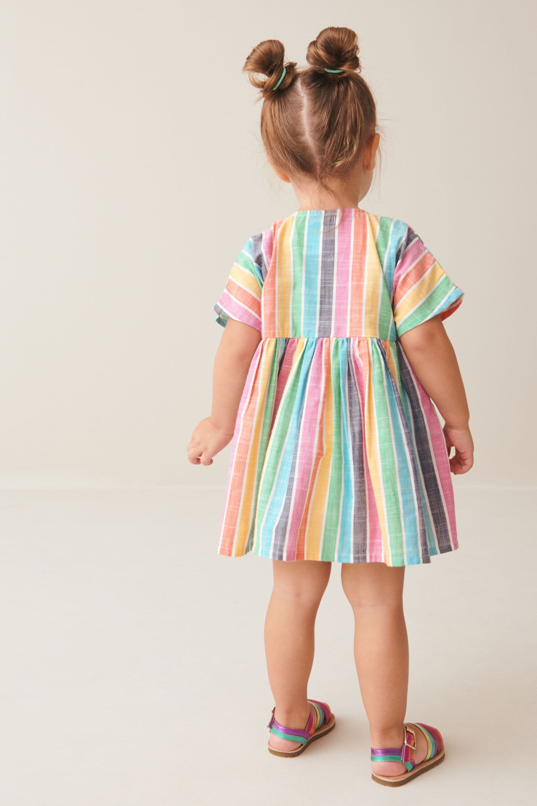 Rainbow Stripe Relaxed Cotton Dress (3mths-8yrs)