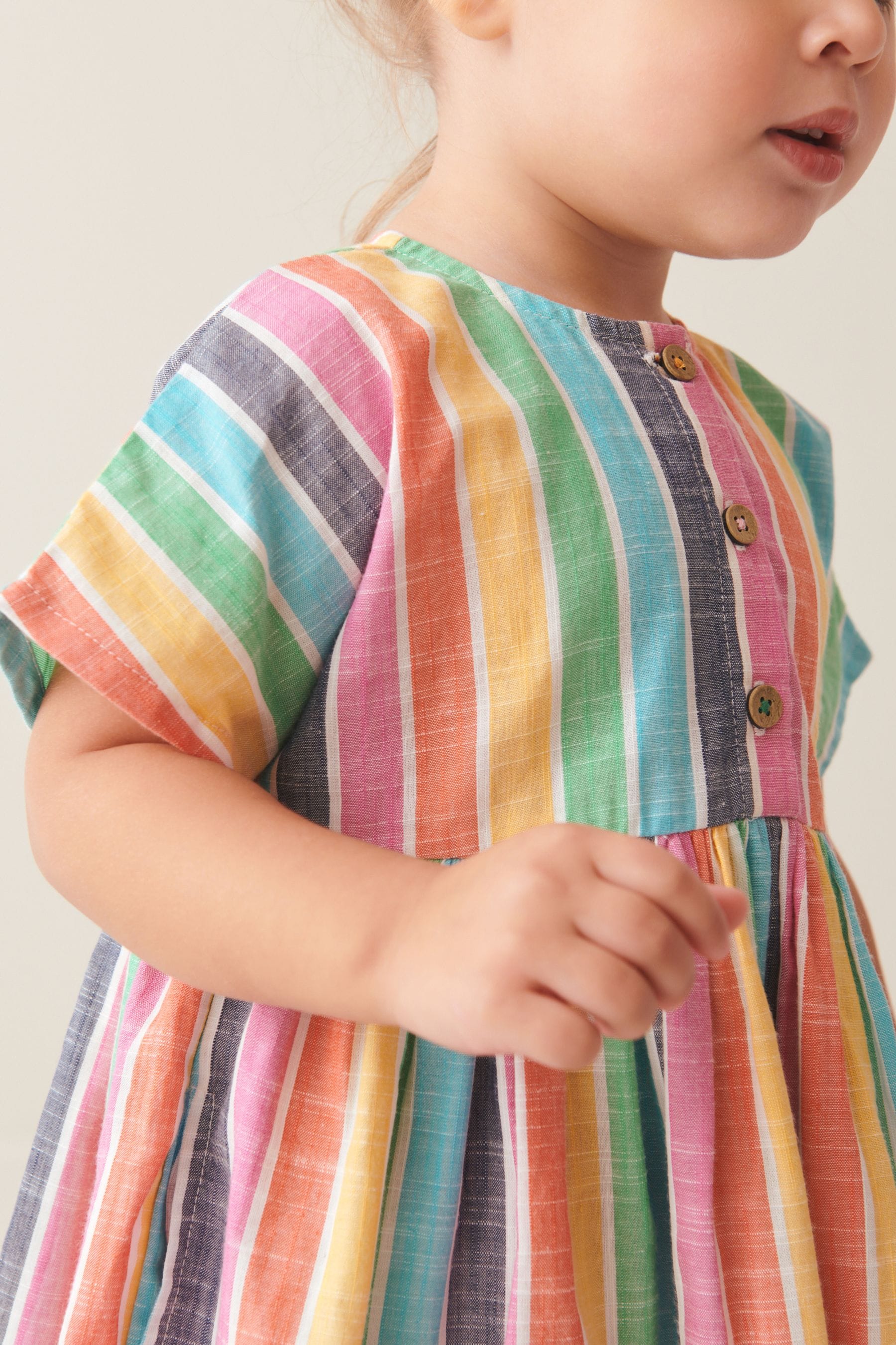 Rainbow Stripe Relaxed Cotton Dress (3mths-8yrs)