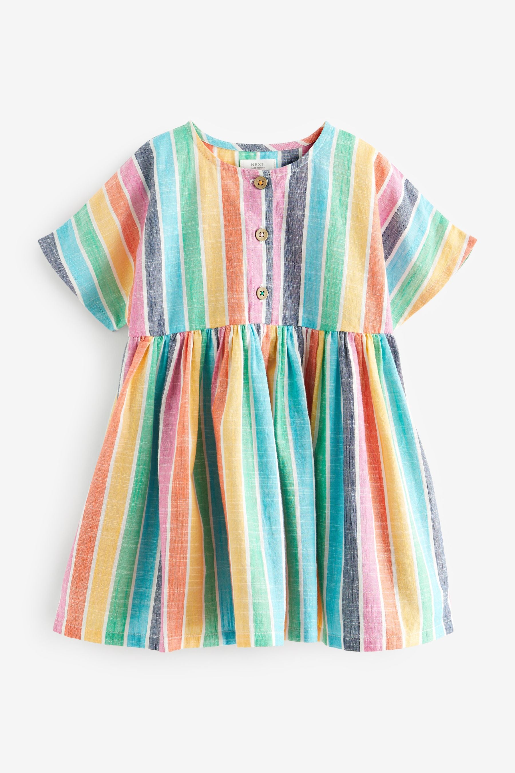 Rainbow Stripe Relaxed Cotton Dress (3mths-8yrs)