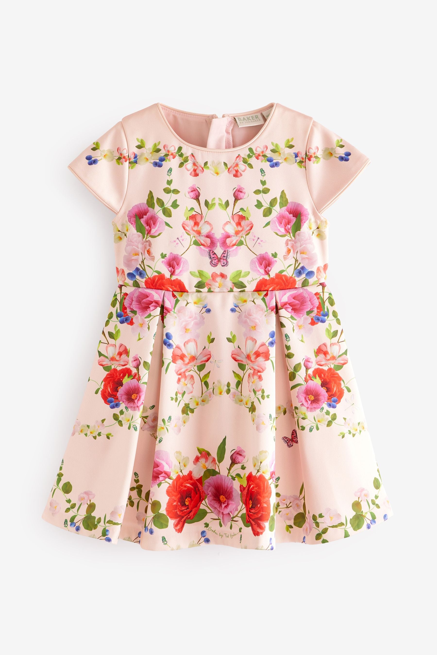 Baker by Ted Baker Pink Satin Floral Dress