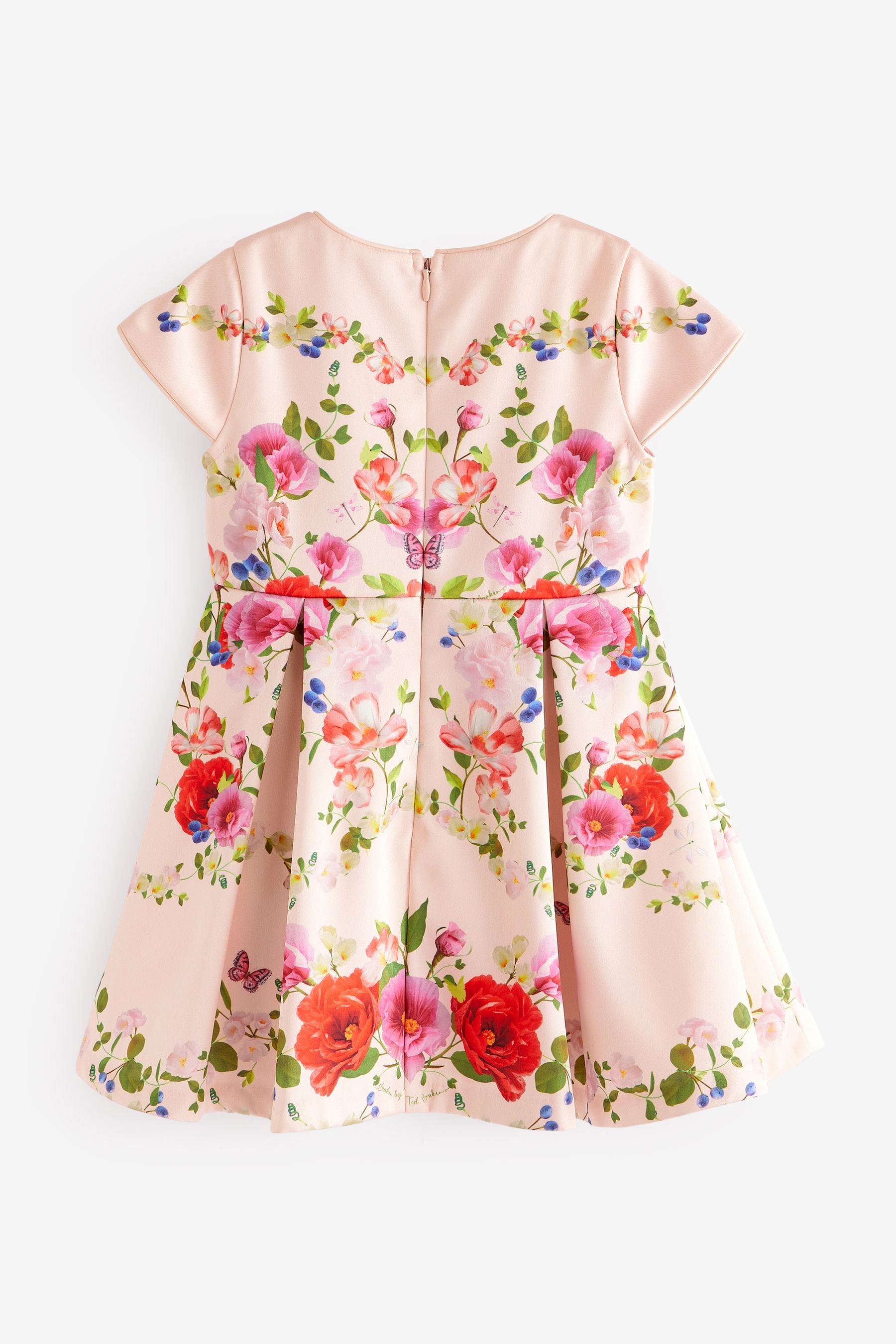 Baker by Ted Baker Pink Satin Floral Dress