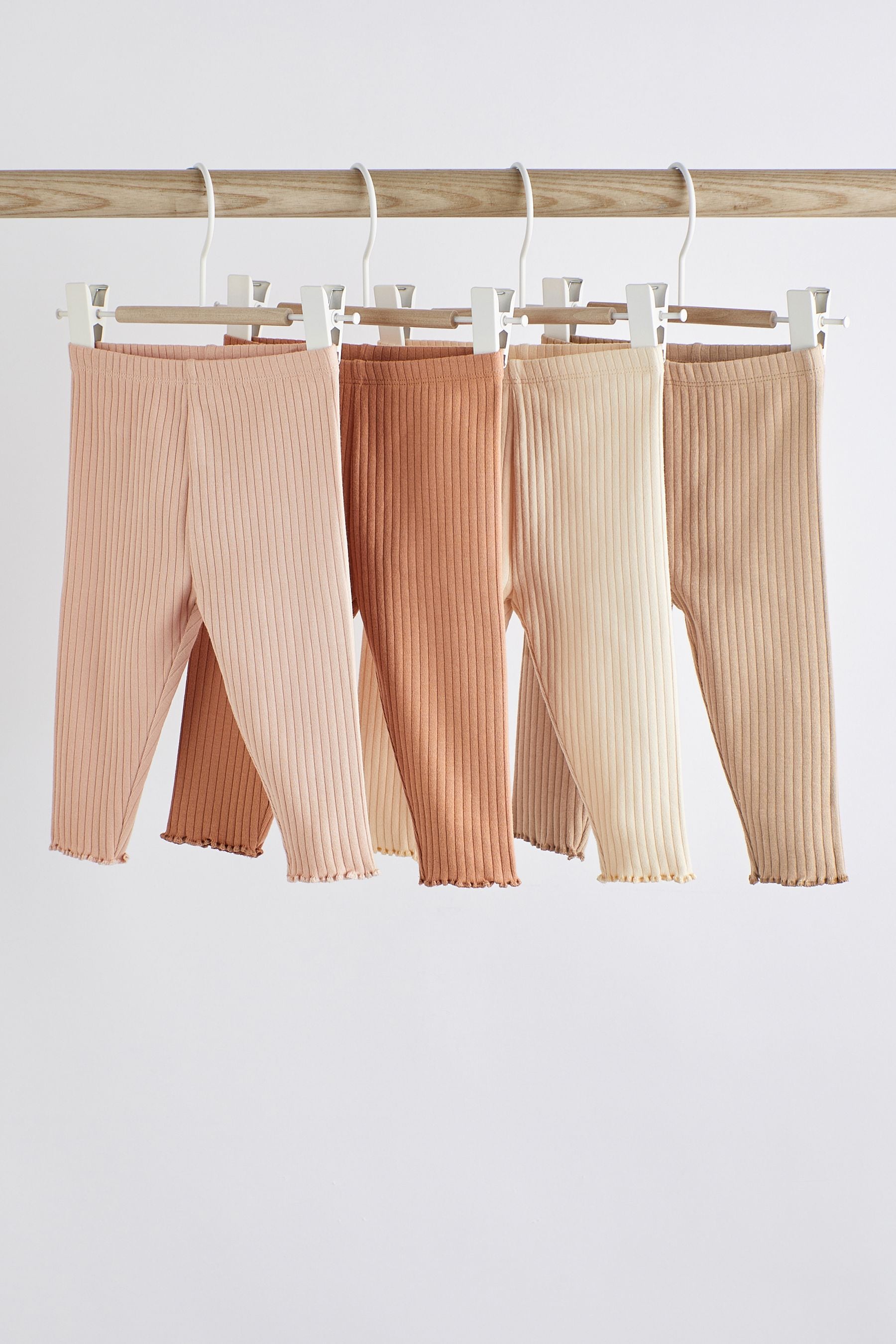 Rust Brown/Cream Baby Leggings 4 Pack