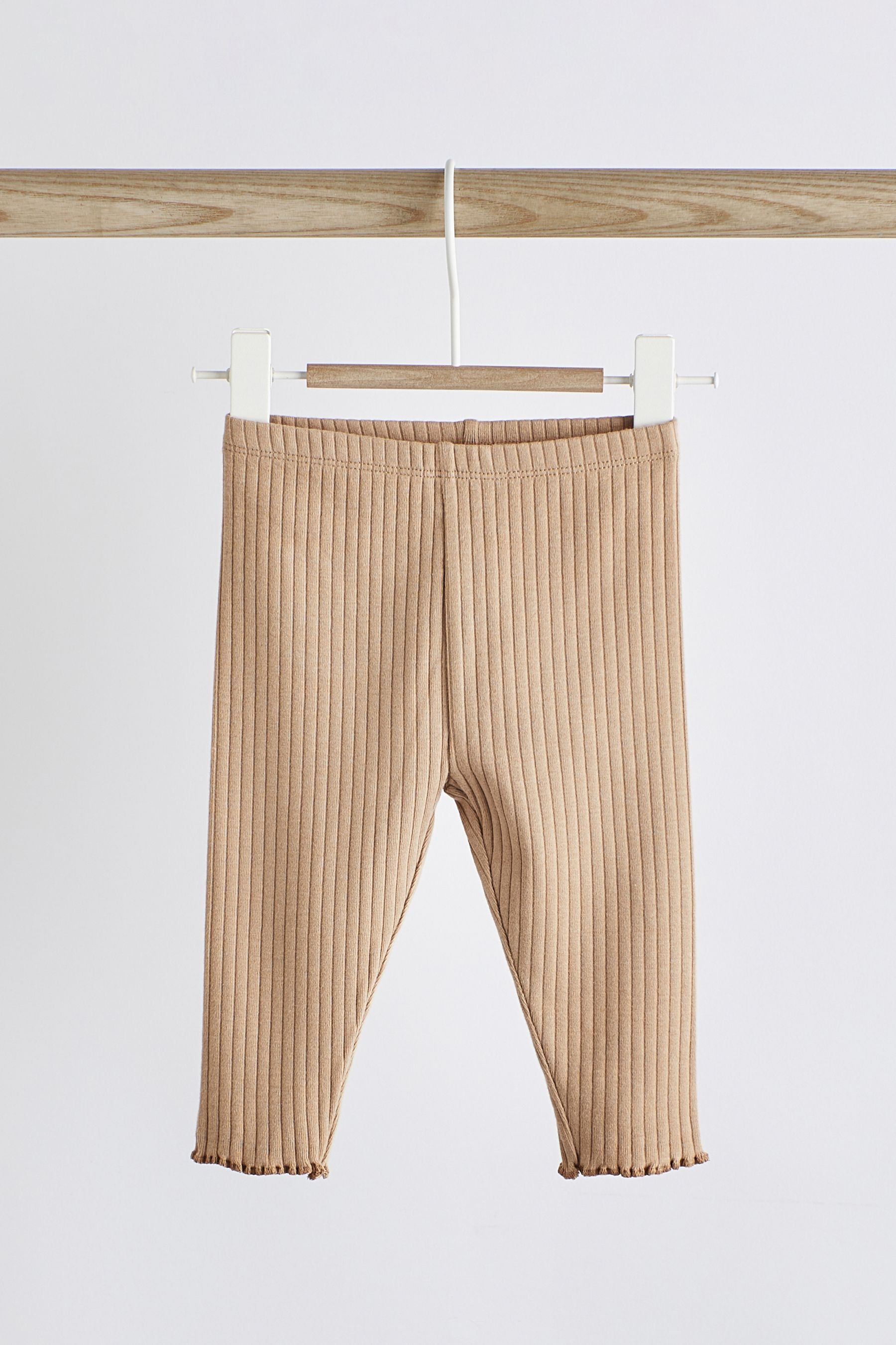 Rust Brown/Cream Baby Leggings 4 Pack