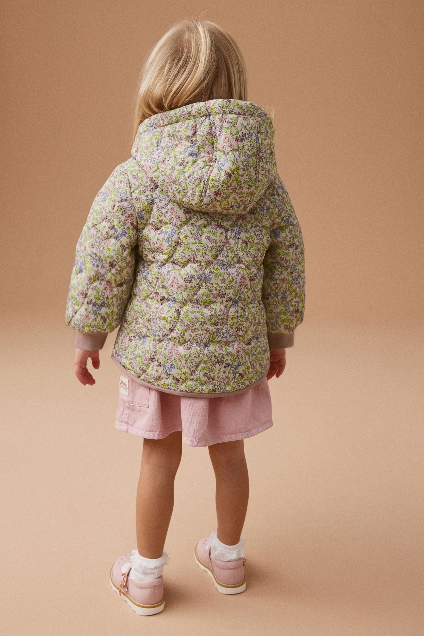 Multi Shower Resistant Aop Print Quilted Shacket (3mths-7yrs)