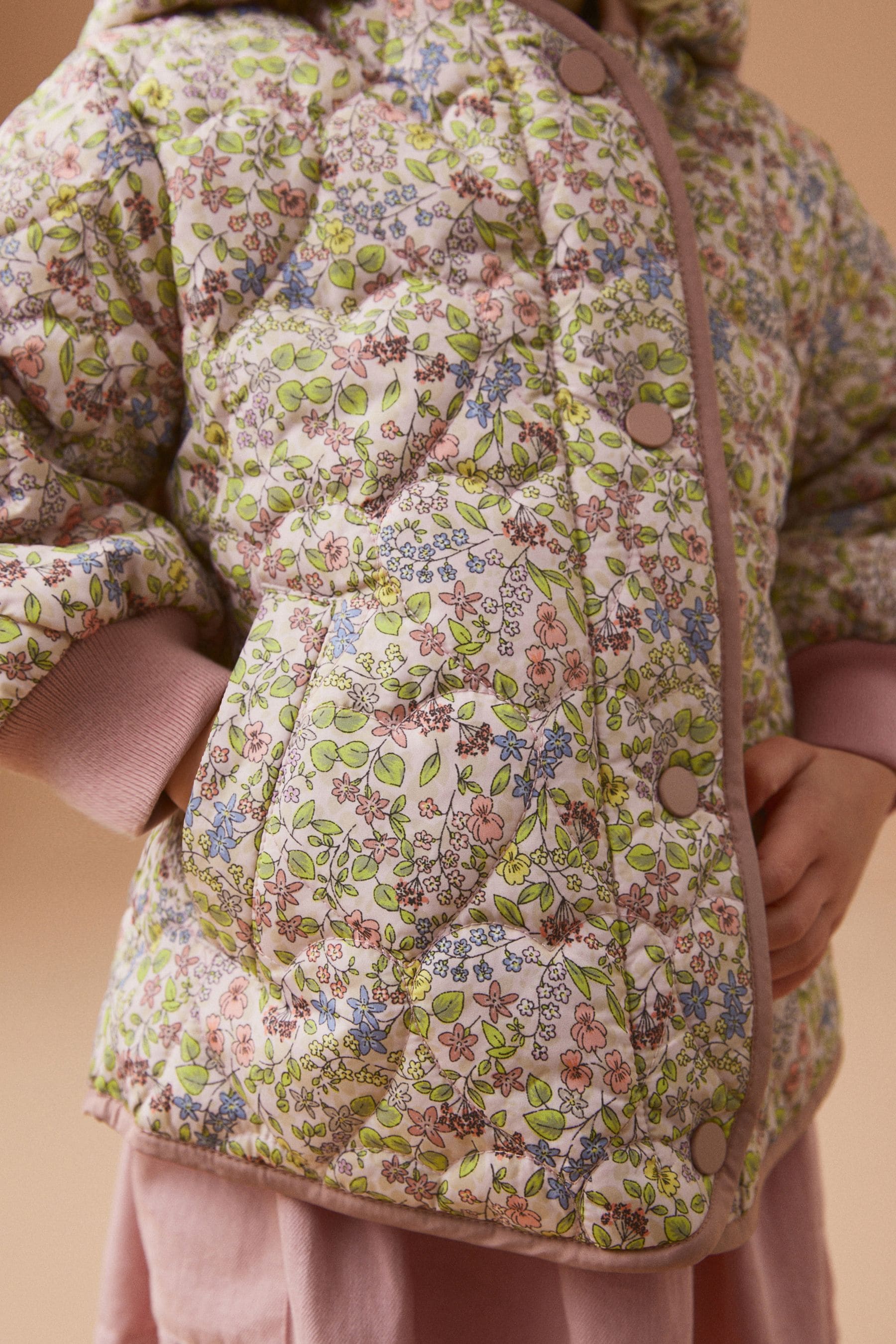 Multi Shower Resistant Aop Print Quilted Shacket (3mths-7yrs)