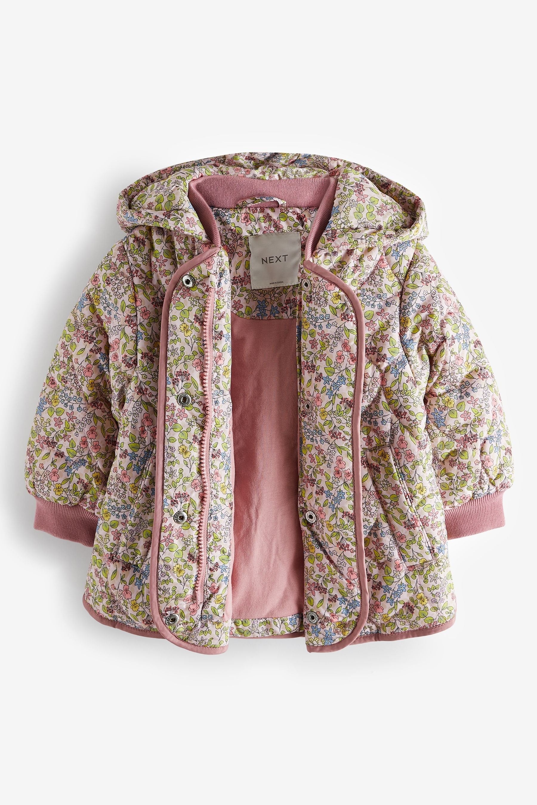 Multi Shower Resistant Aop Print Quilted Shacket (3mths-7yrs)