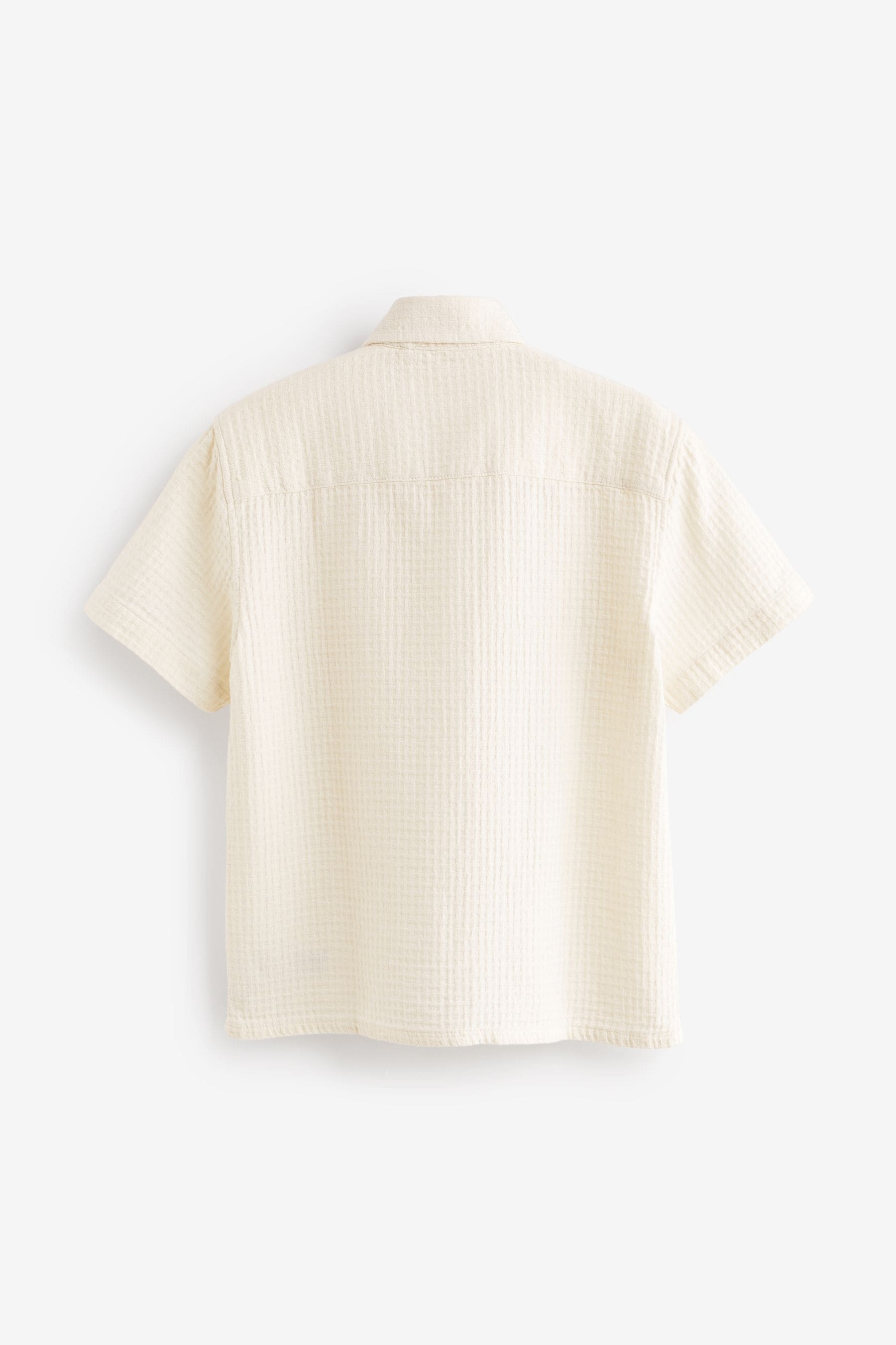 Ecru White Short Sleeve Textured Shirt (3-16yrs)