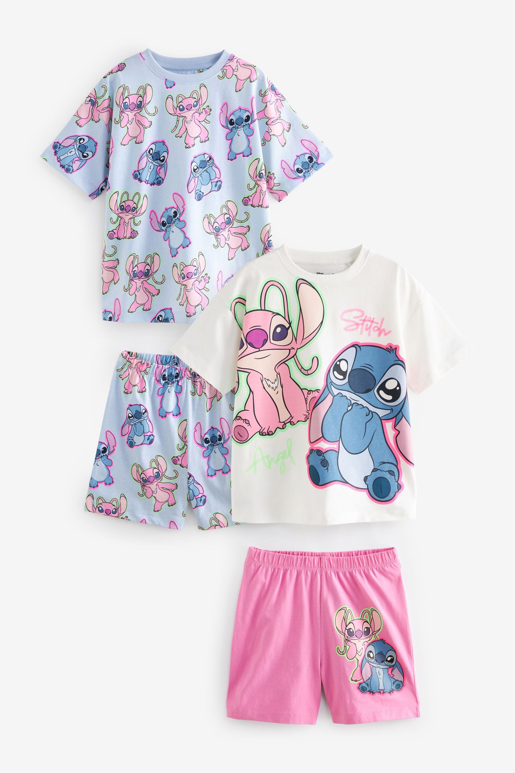 Blue/Pink Stitch License Pyjamas 2 Pack (3-16yrs)