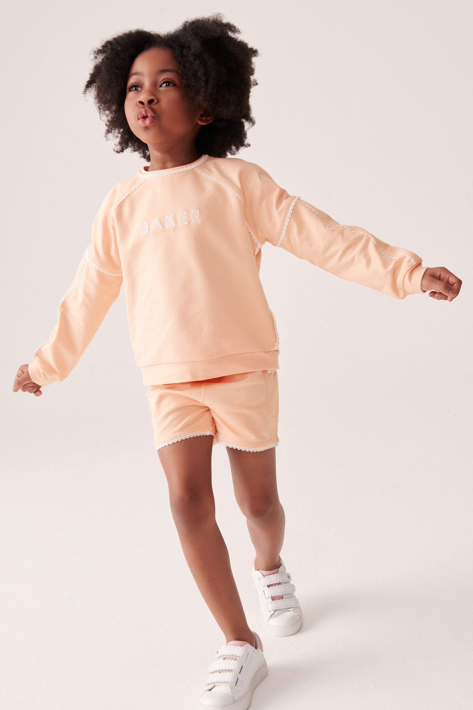 Baker by Ted Baker Apricot Picot Sweater And Shorts Set