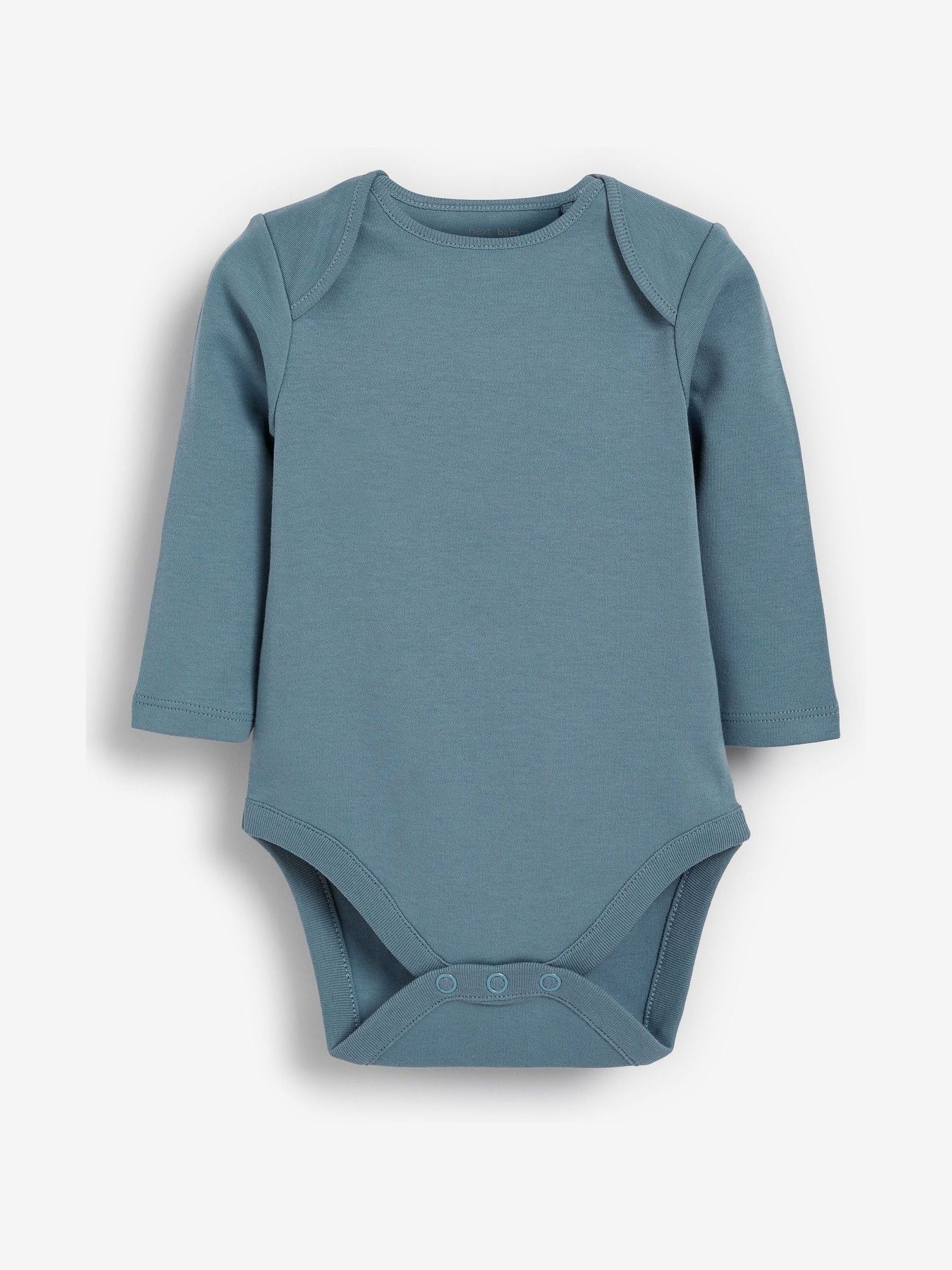 Modern Blue 5 Pack Baby Long Sleeve Bodysuits