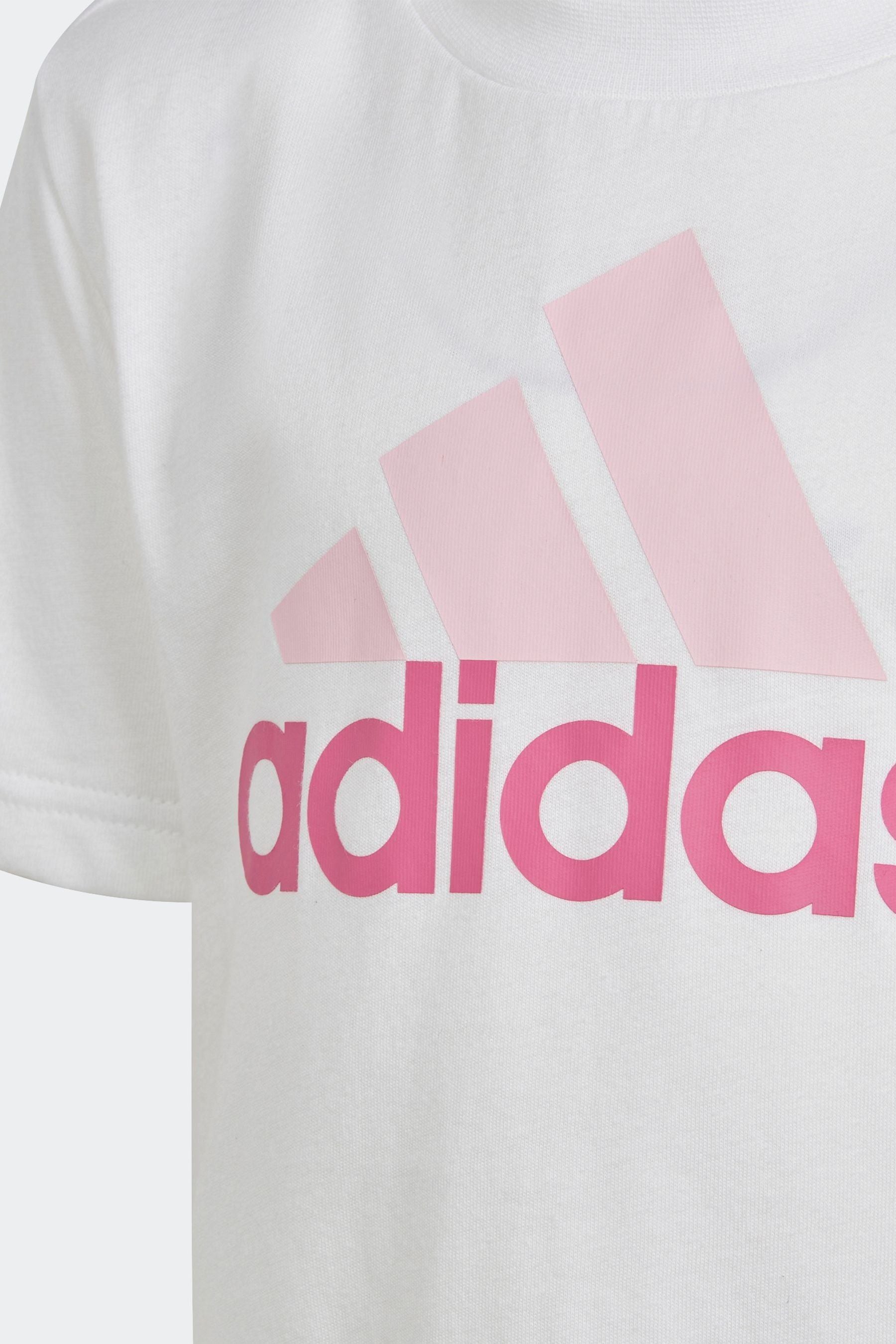 White adidas Sportswear Essentials Logo T-Shirt And Short Set