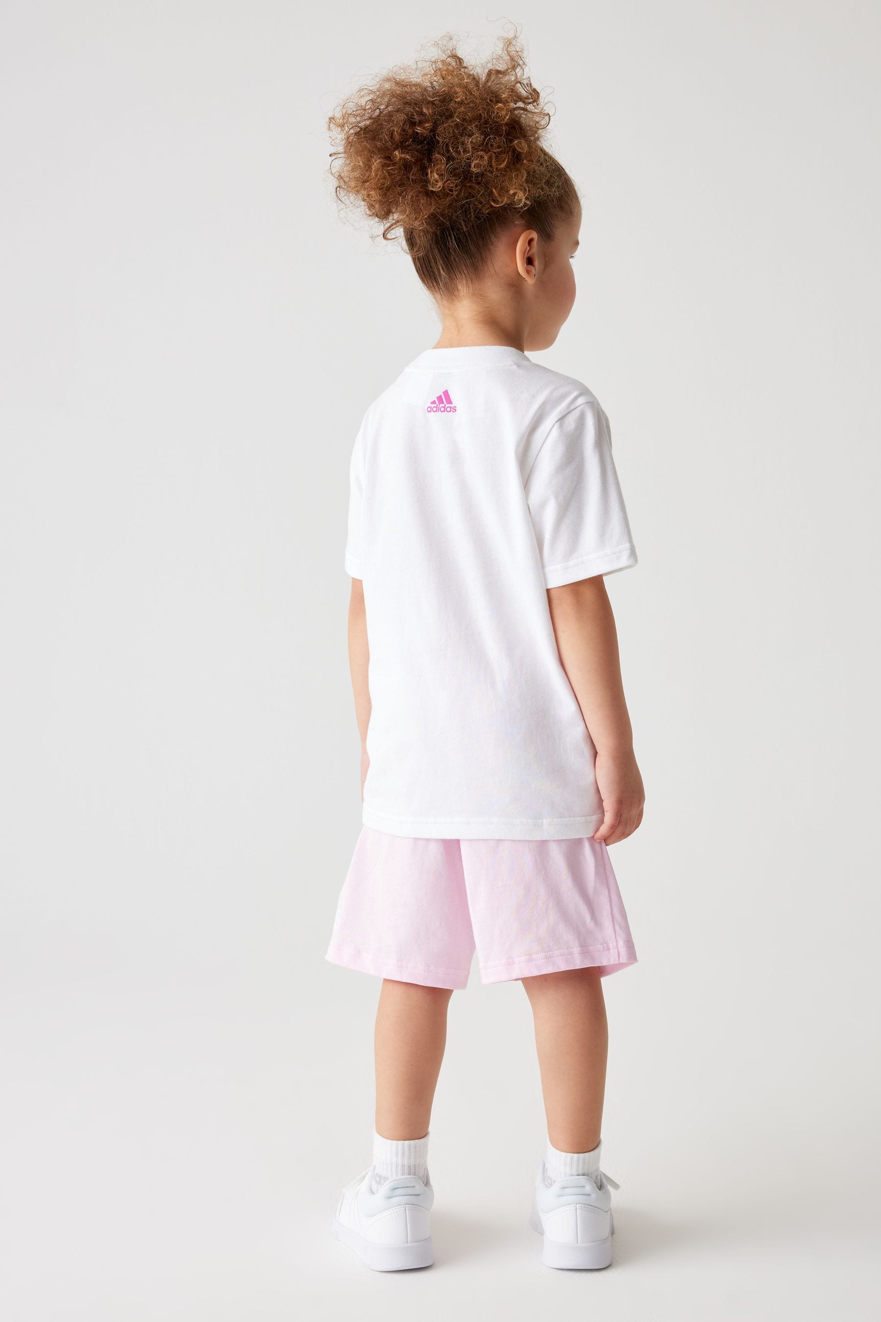 White adidas Sportswear Essentials Logo T-Shirt And Short Set