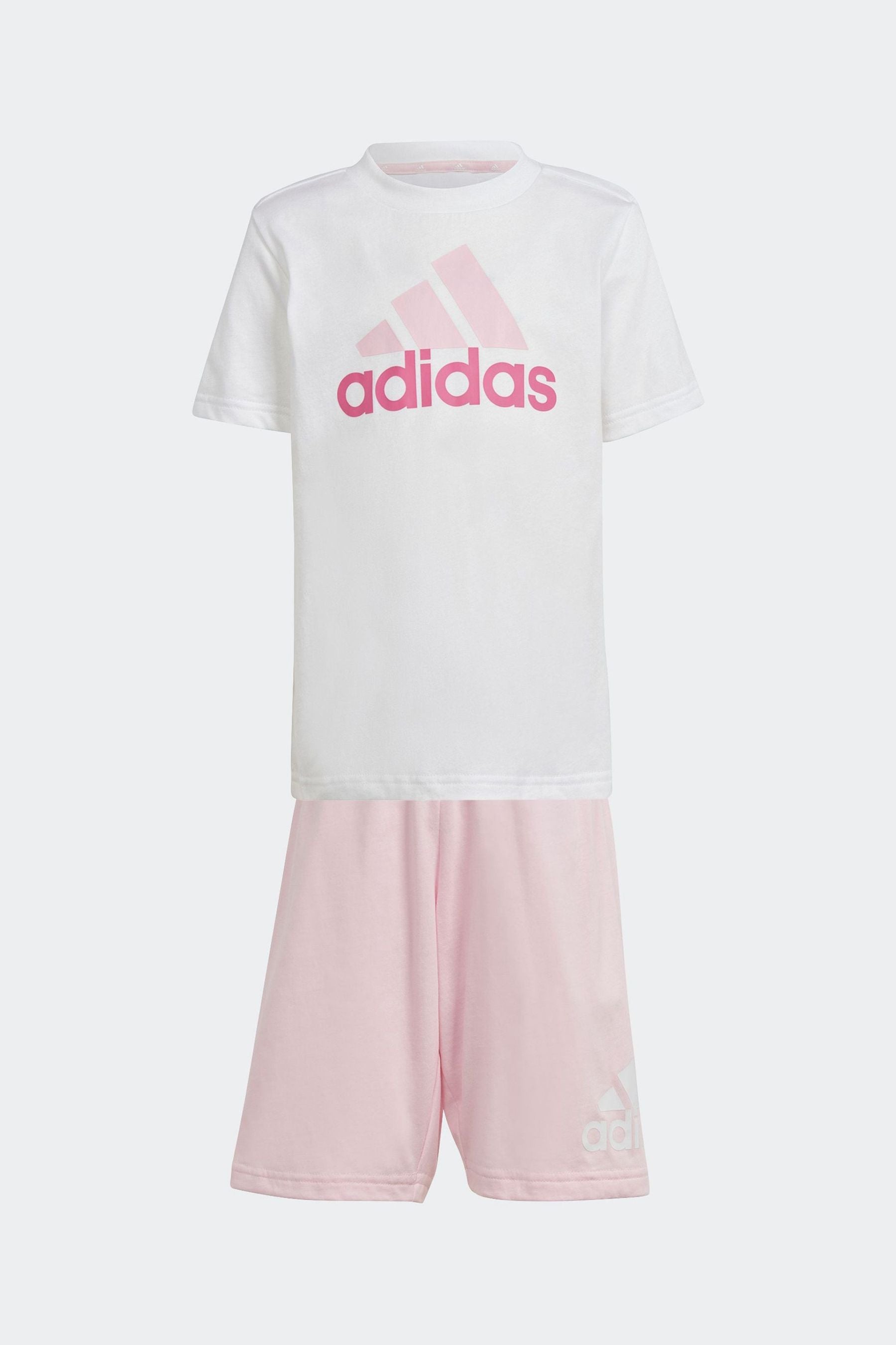 White adidas Sportswear Essentials Logo T-Shirt And Short Set