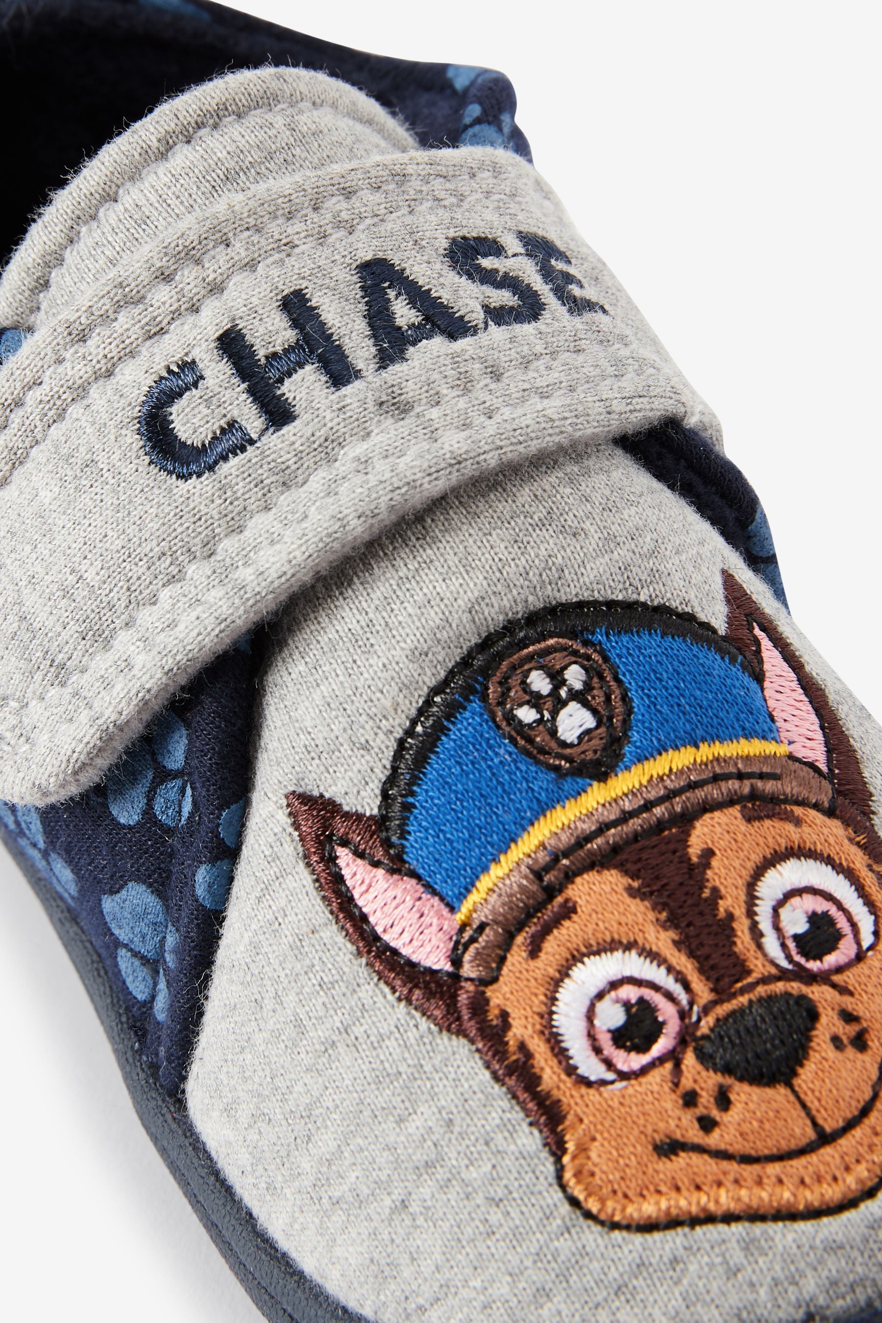 Grey/Navy PAW Patrol Touch Fastening Cupsole Print Slippers