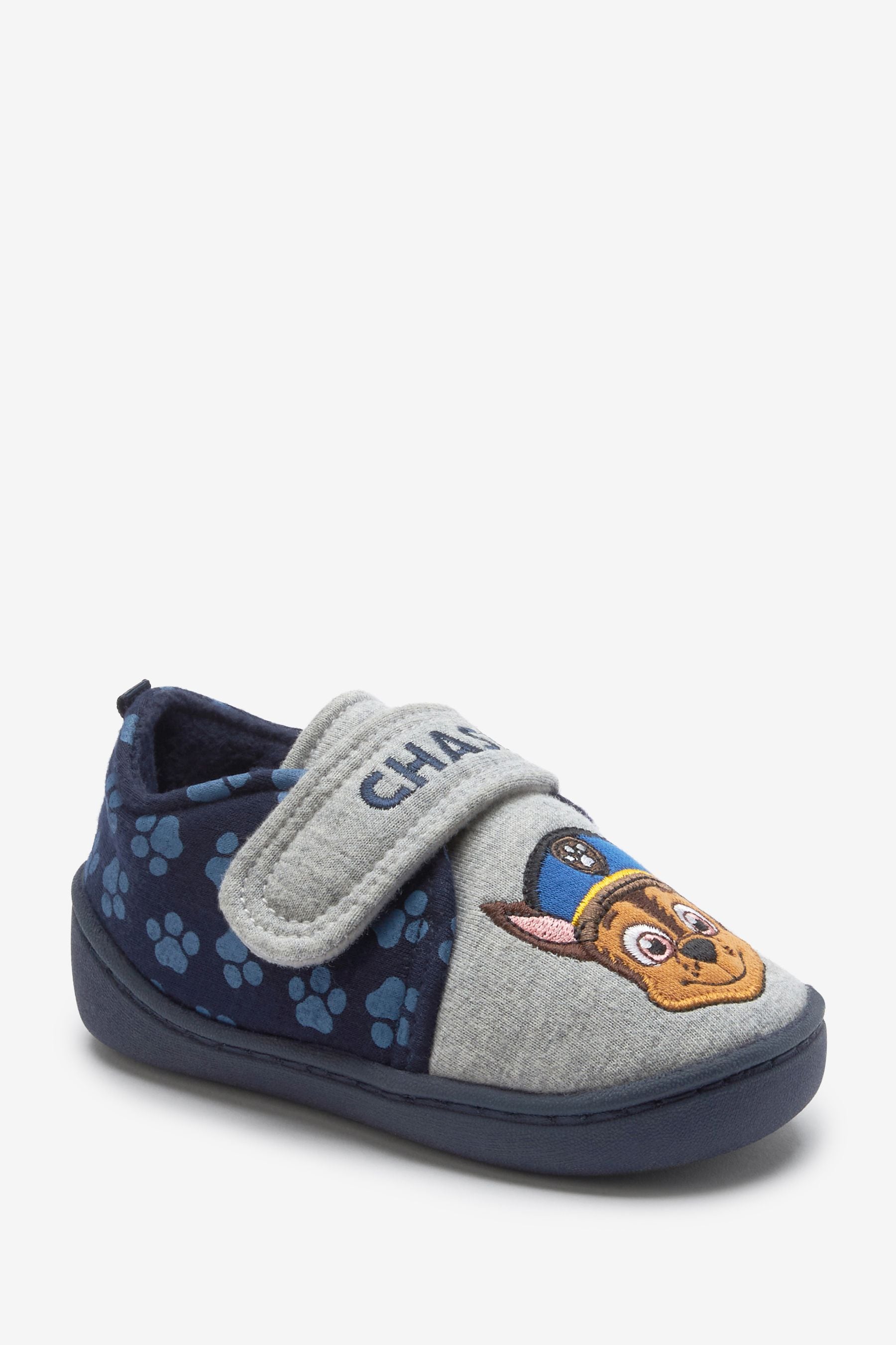 Grey/Navy PAW Patrol Touch Fastening Cupsole Print Slippers