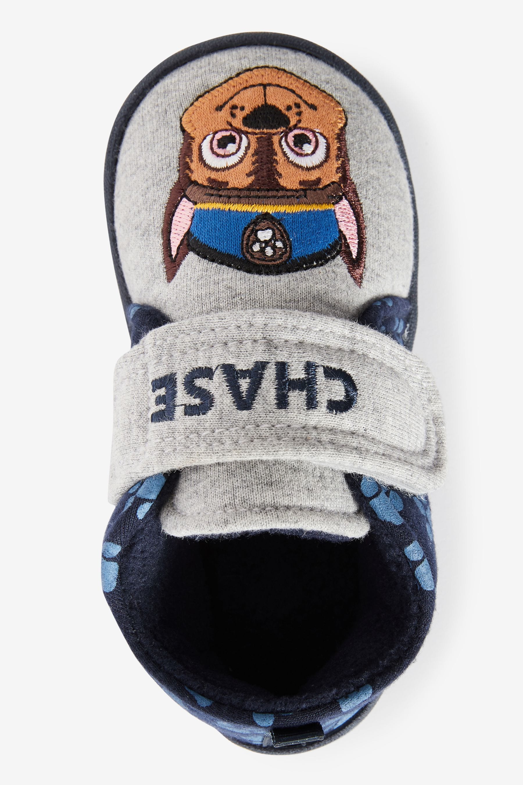 Grey/Navy PAW Patrol Touch Fastening Cupsole Print Slippers