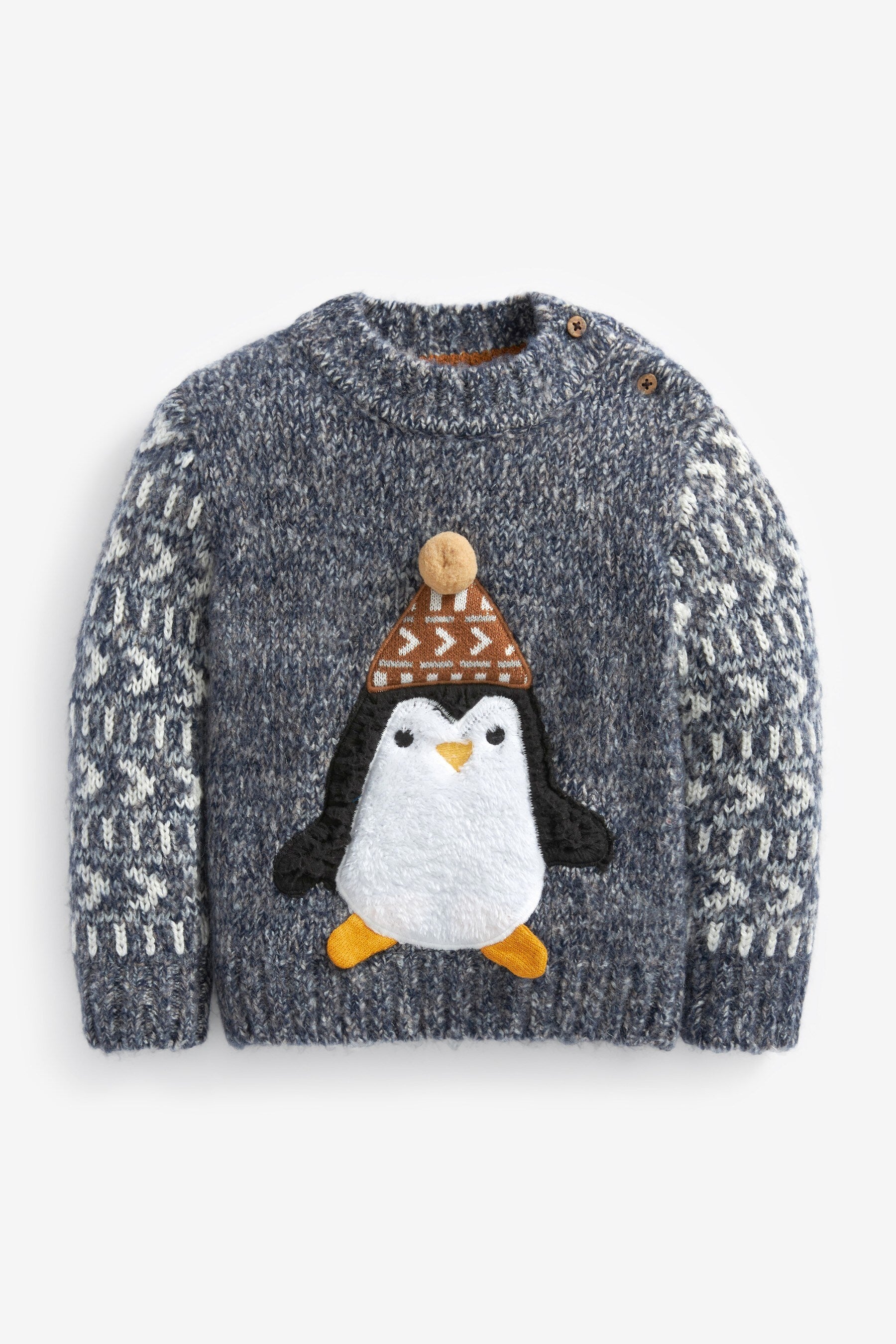 Grey Younger Boys Grey Penguin Jumper (3mths-7yrs)-<span style="color: #ff2a00;">Fawry</span>