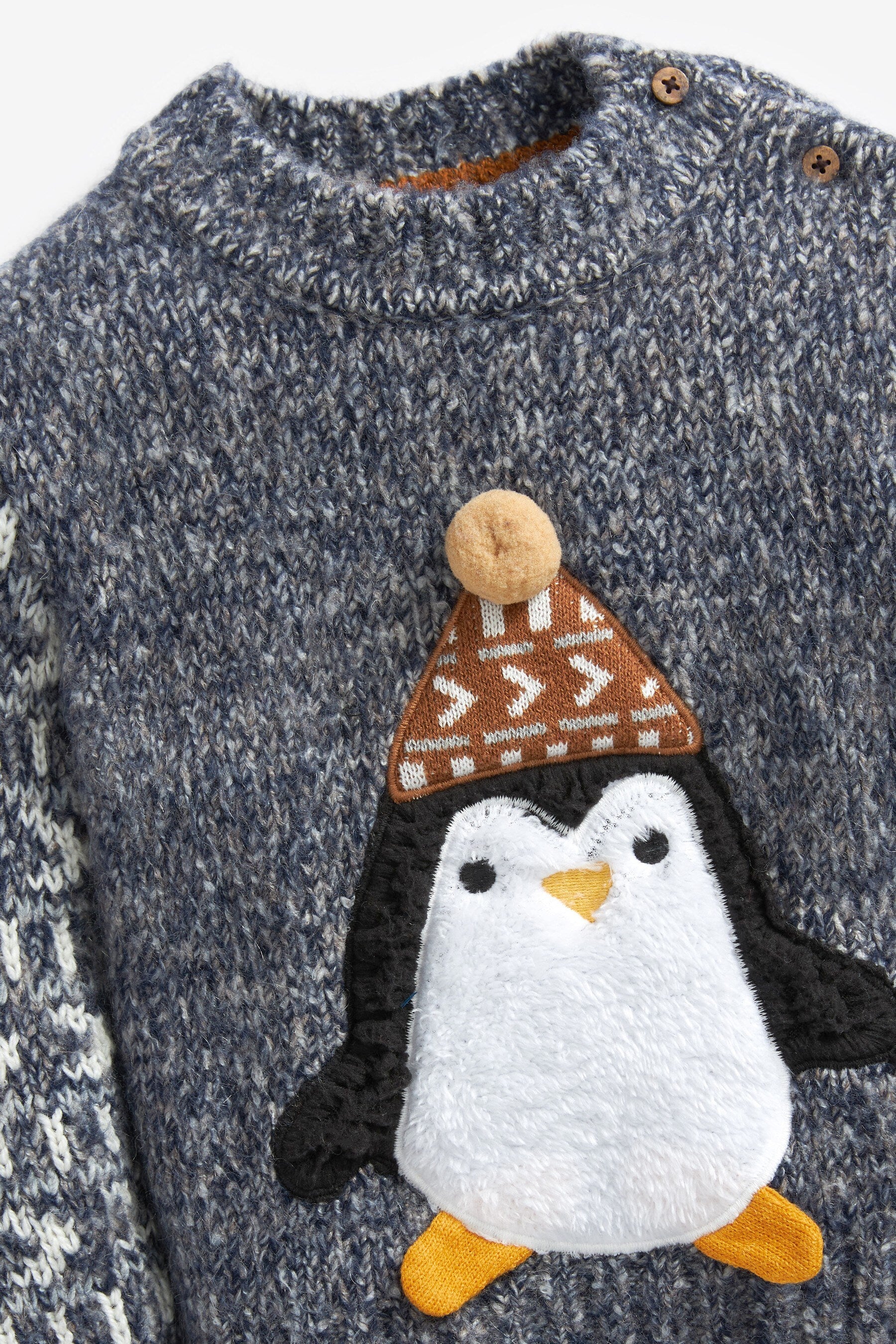 Grey Younger Boys Grey Penguin Jumper (3mths-7yrs)-<span style="color: #ff2a00;">Fawry</span>